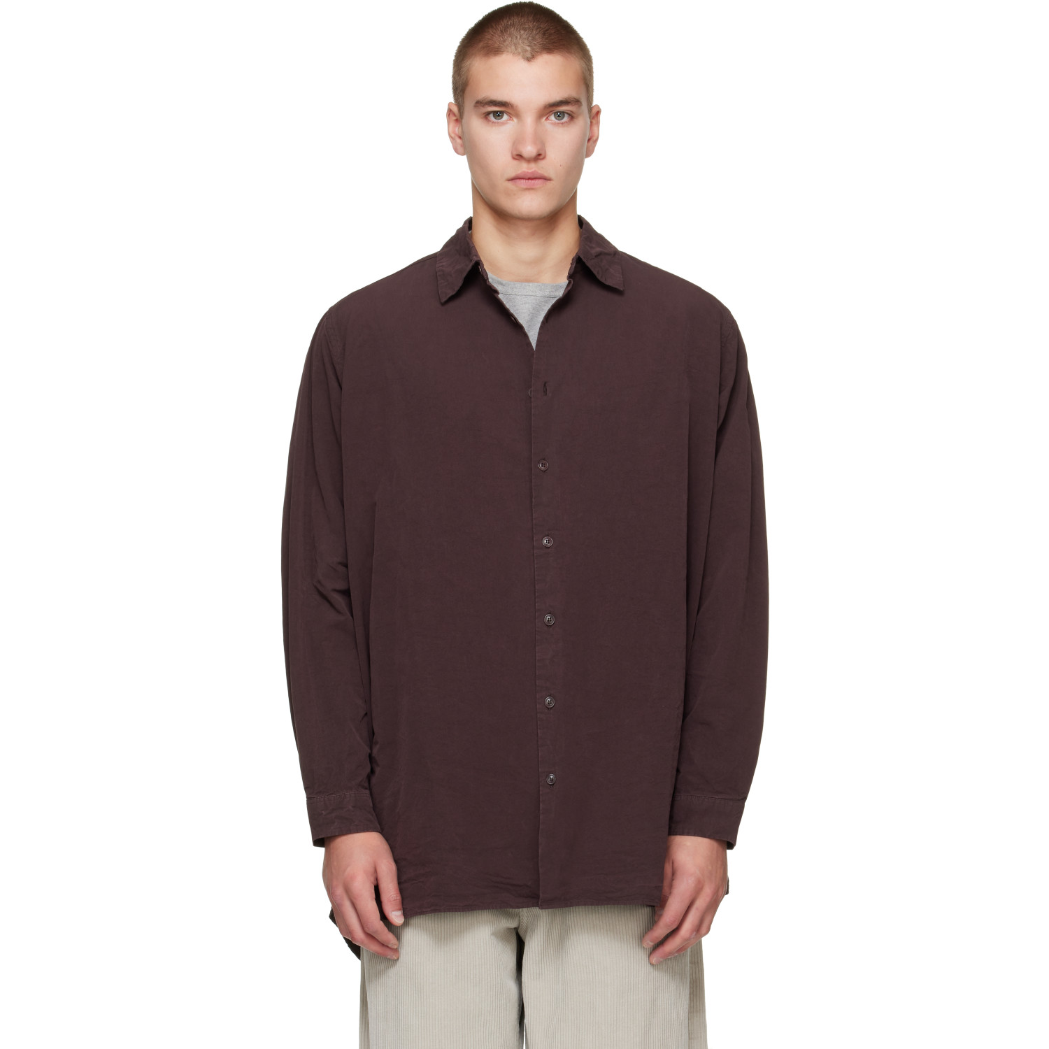 CASEY CASEY Brown Paper Cot Ikla Shirt
