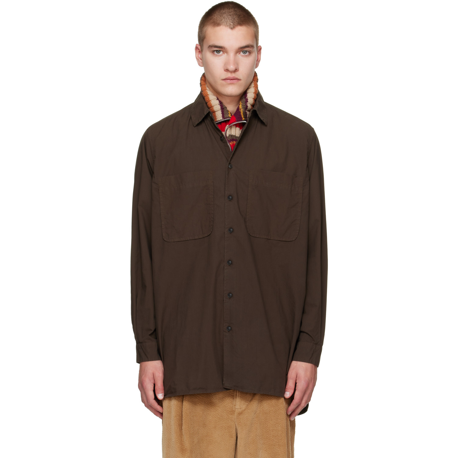 CASEY CASEY Brown Ikla Pocket Shirt