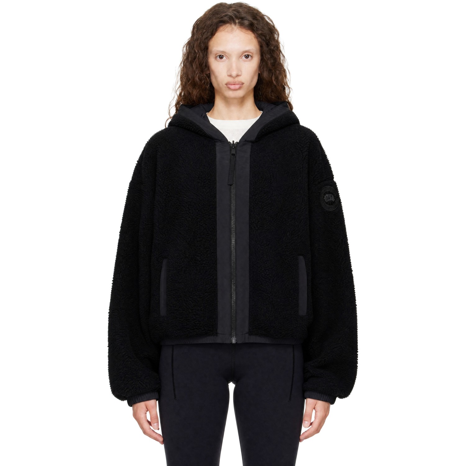 Canada Goose Black Alberni Fleece Reversible Bomber Jacket
