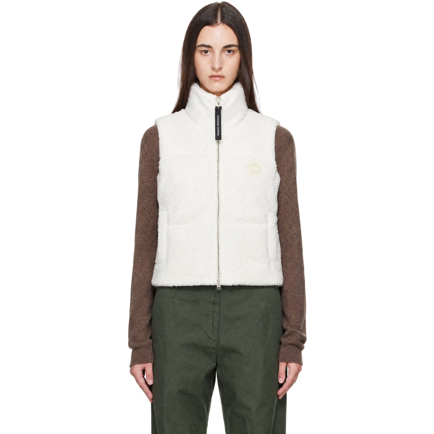 Canada Goose Off-White Fallon Fleece Puffer Down Vest