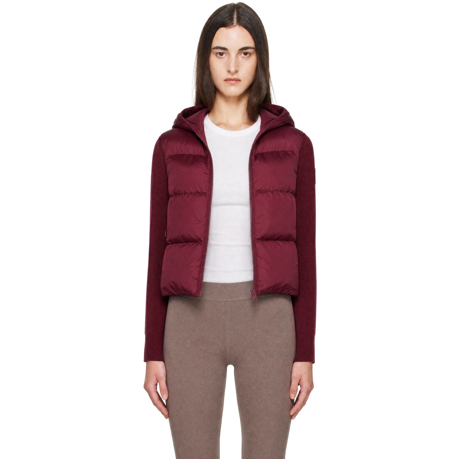 Canada Goose Burgundy Down HyBridge Tonal Disc Wide Jacket