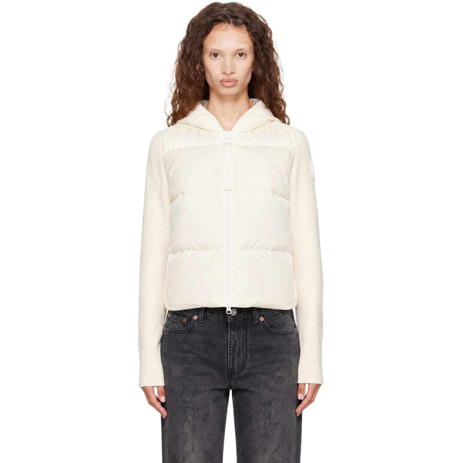 Canada Goose Off-White HyBridge Wide Quilt Knit Tonal Disc Down Jacket