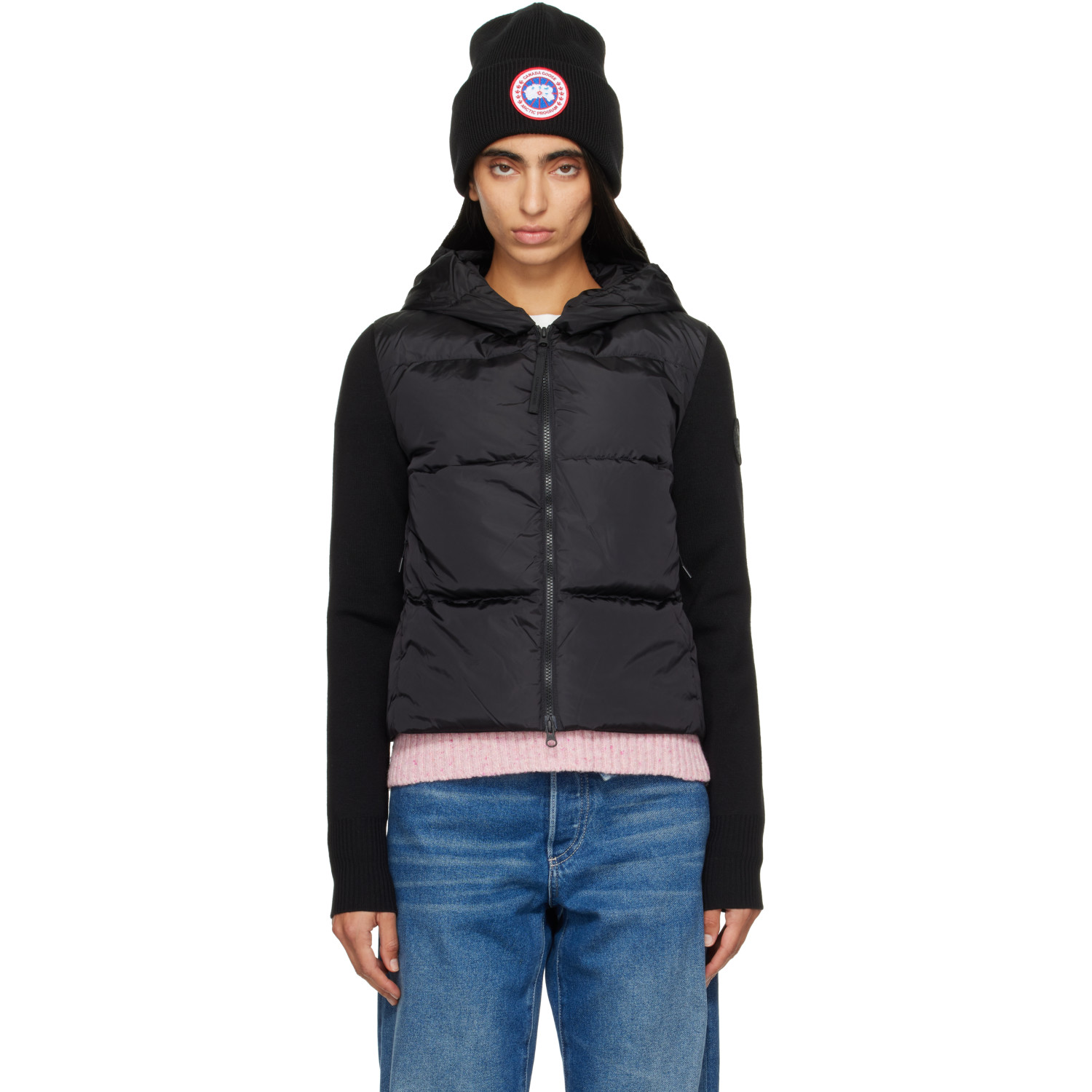 Canada Goose Black HyBridge Wide Tonal Disc Down Jacket