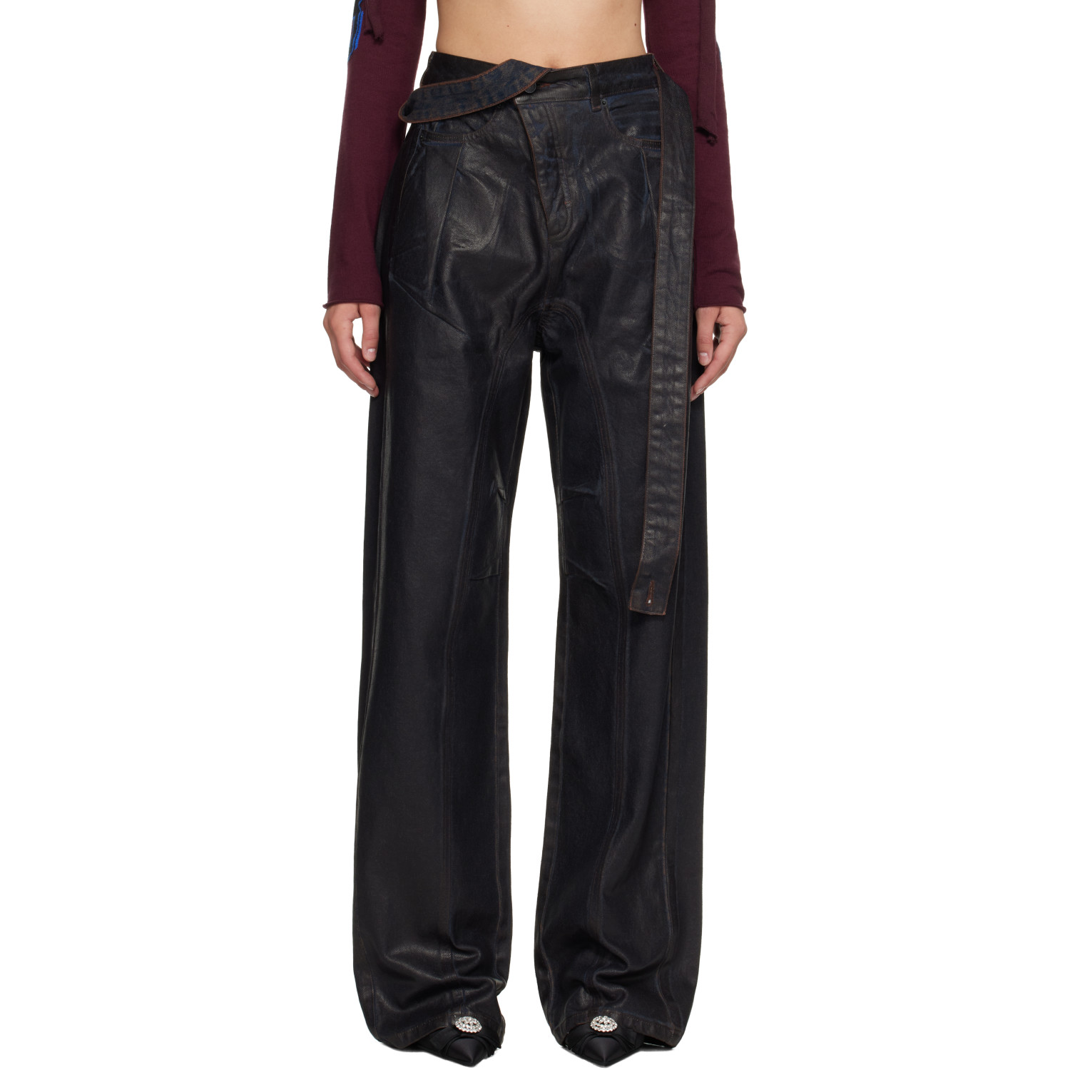 Ottolinger Brown Glazed Baggy Jeans