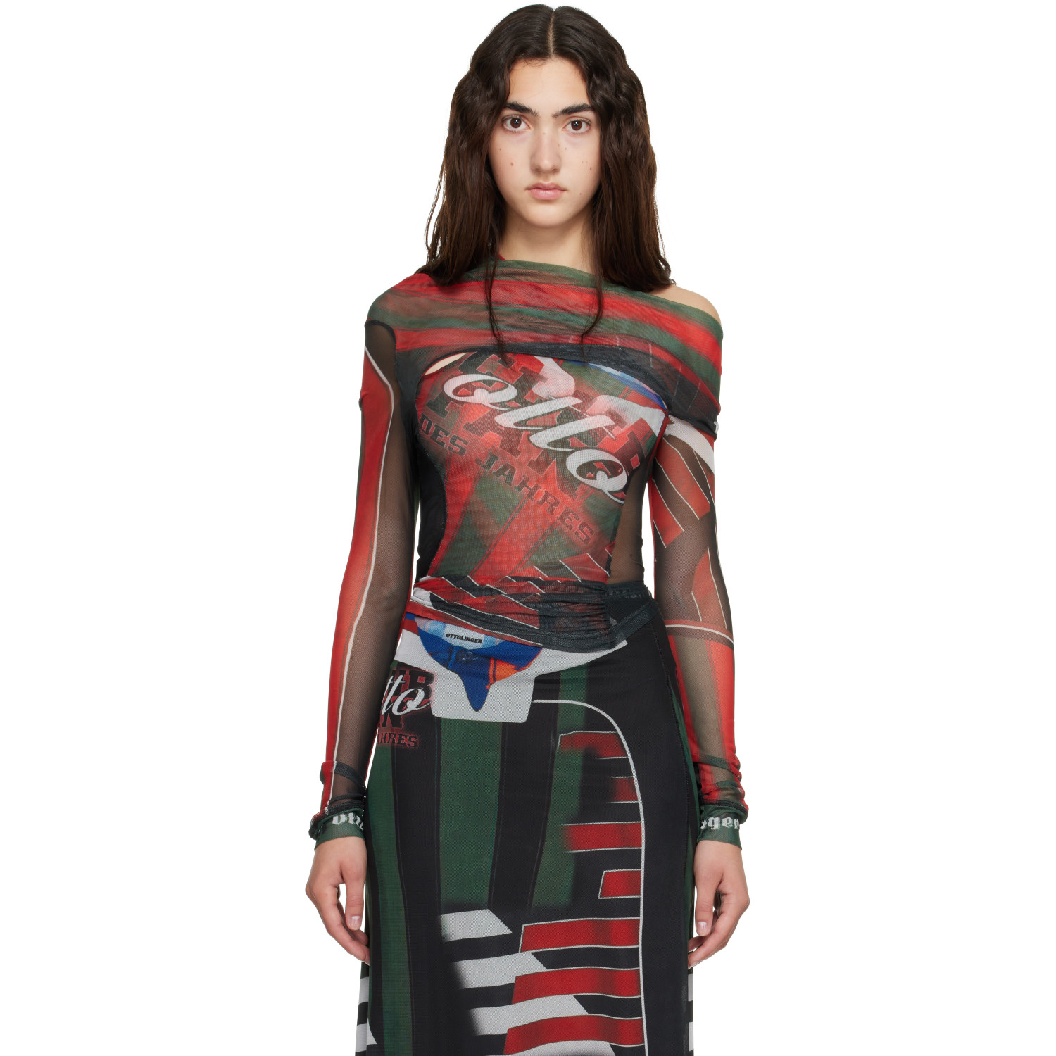 Ottolinger Multicolor Mesh Twisted Longsleeve T-shirt