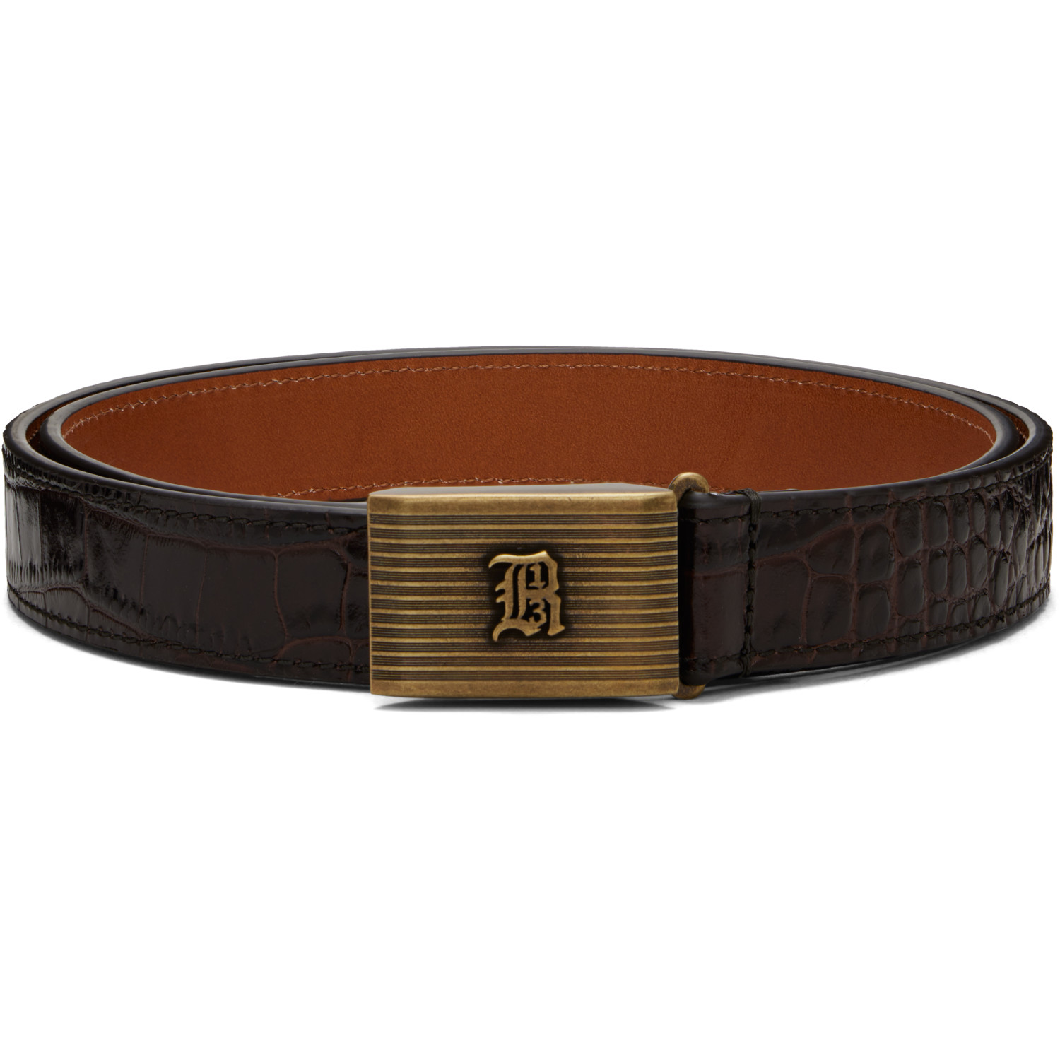 R13 Brown Box Buckle Belt