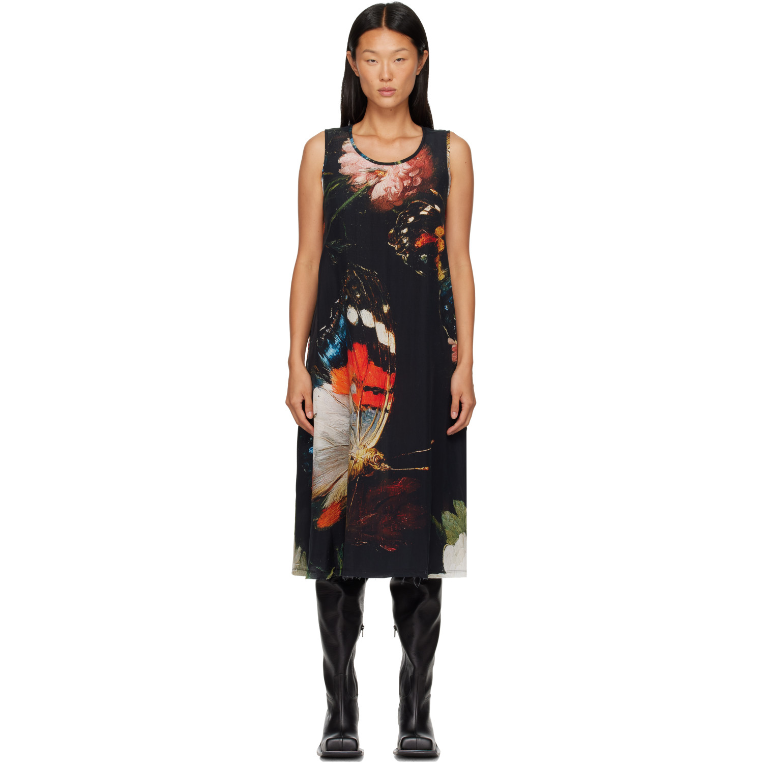 R13 Black Sleeveless Midi Dress