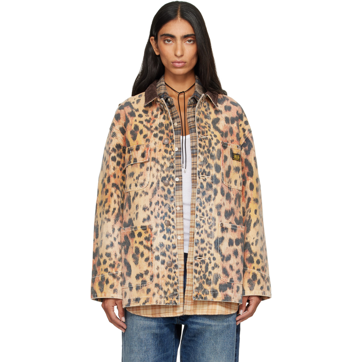 R13 Orange Relaxed Chore Jacket
