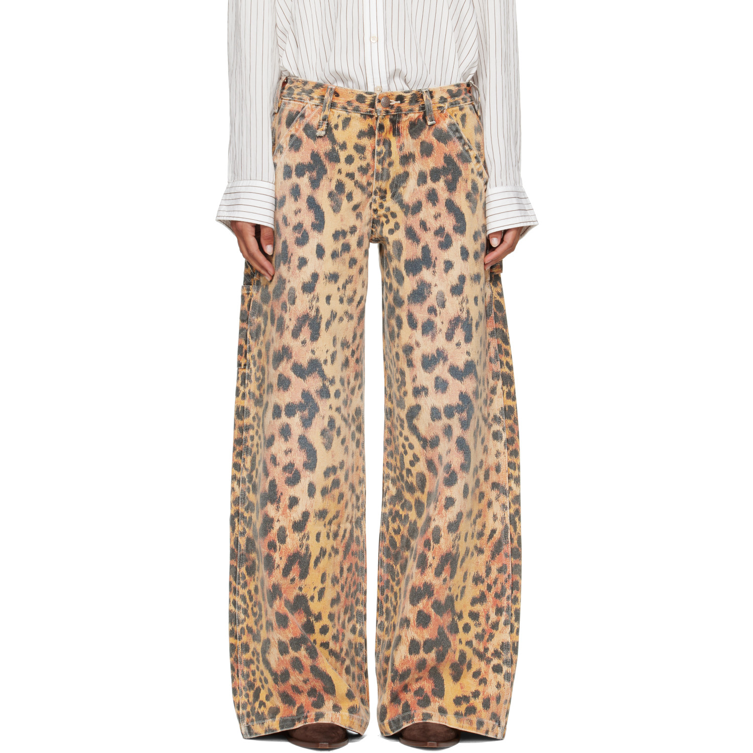 R13 Orange D'Arcy Flare Carpenter Jeans