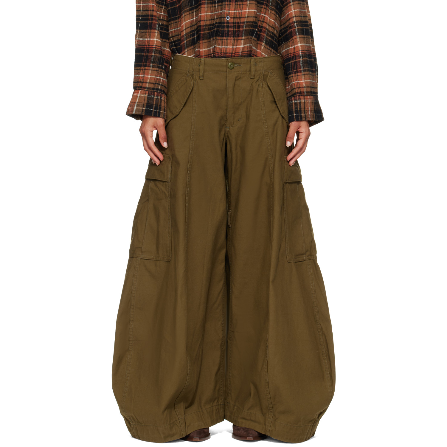 R13 Khaki Siouxsie Field Cargo Jeans