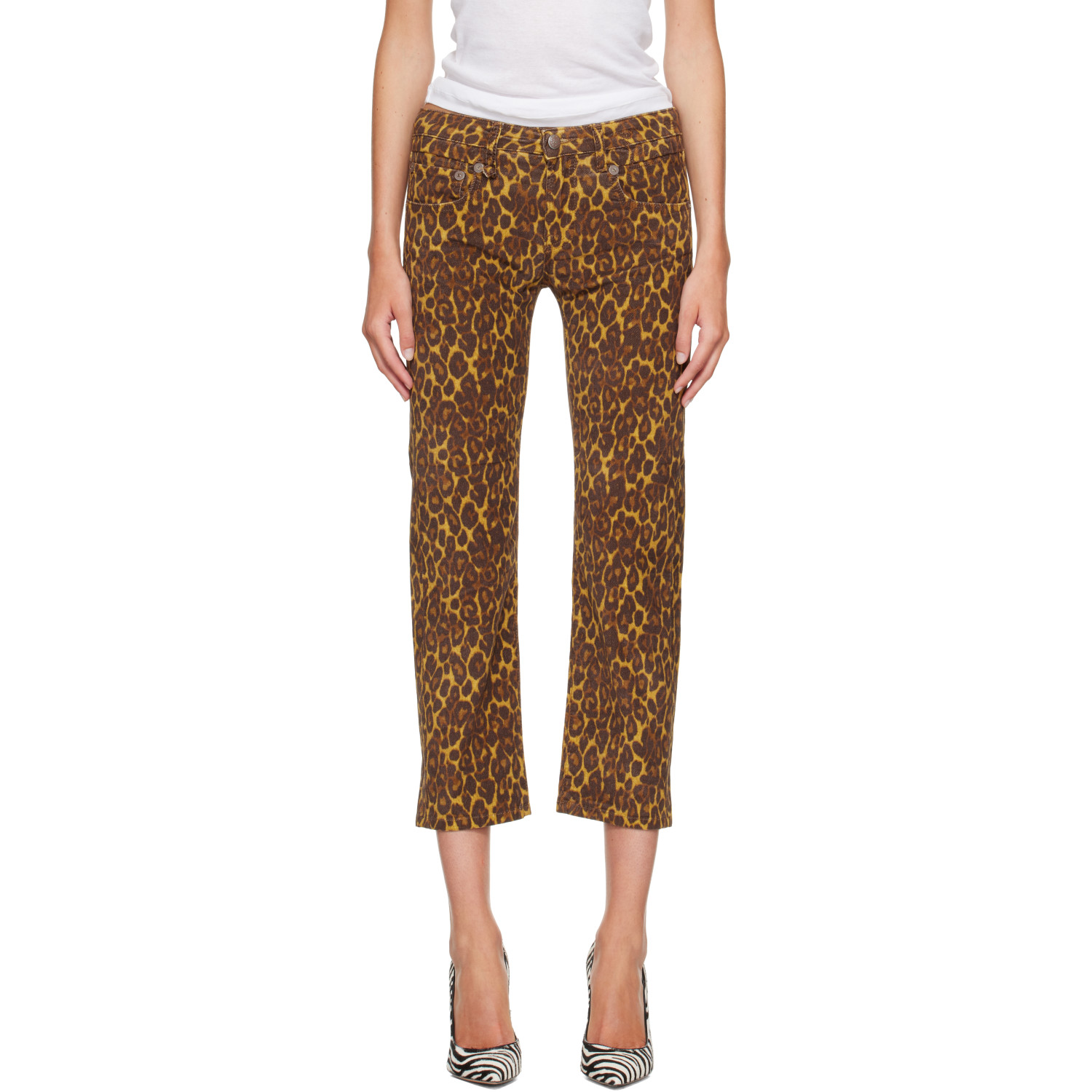 R13 Brown Boy Straight Jeans