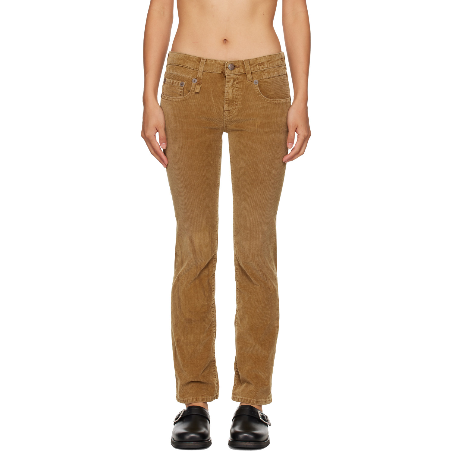 R13 Brown Boy Kick Trousers