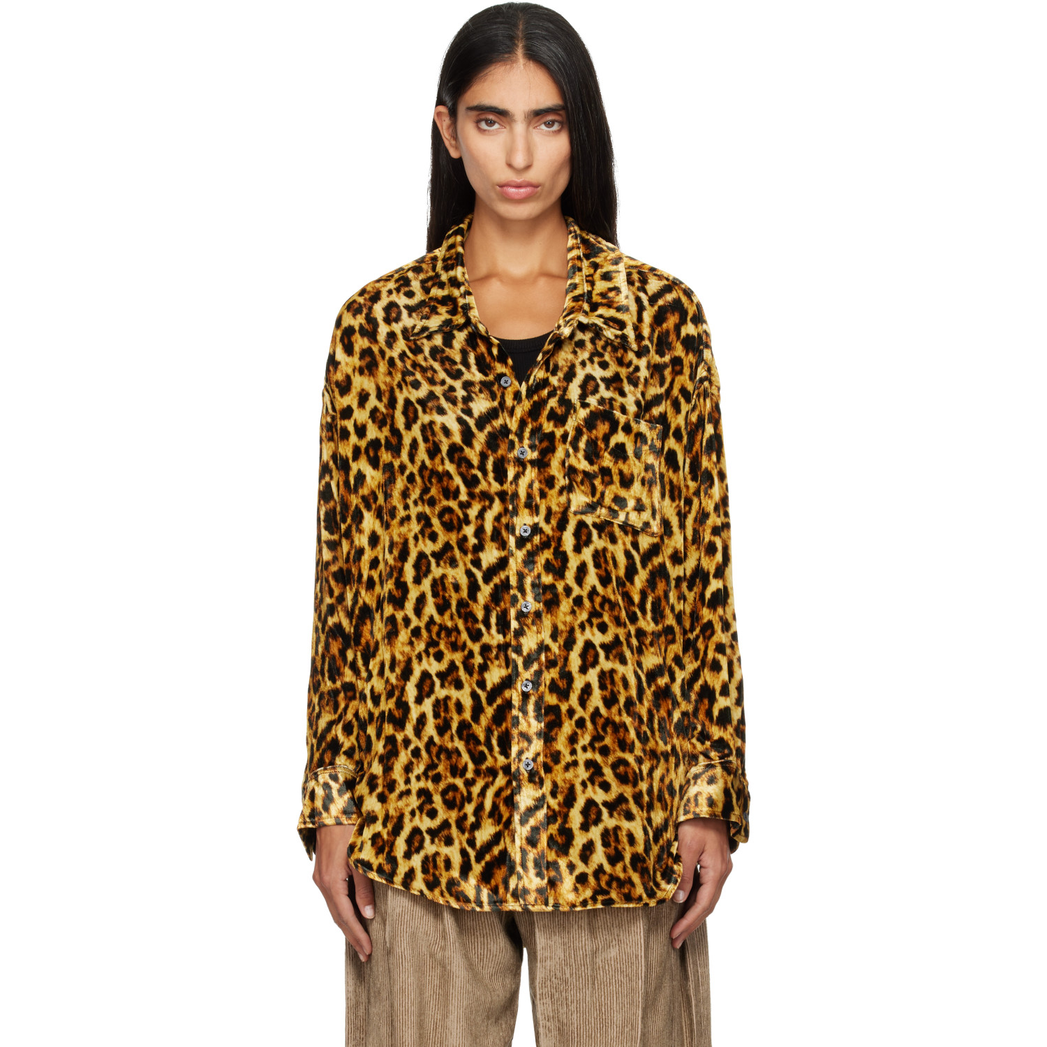 R13 Beige Drop Neck Shirt