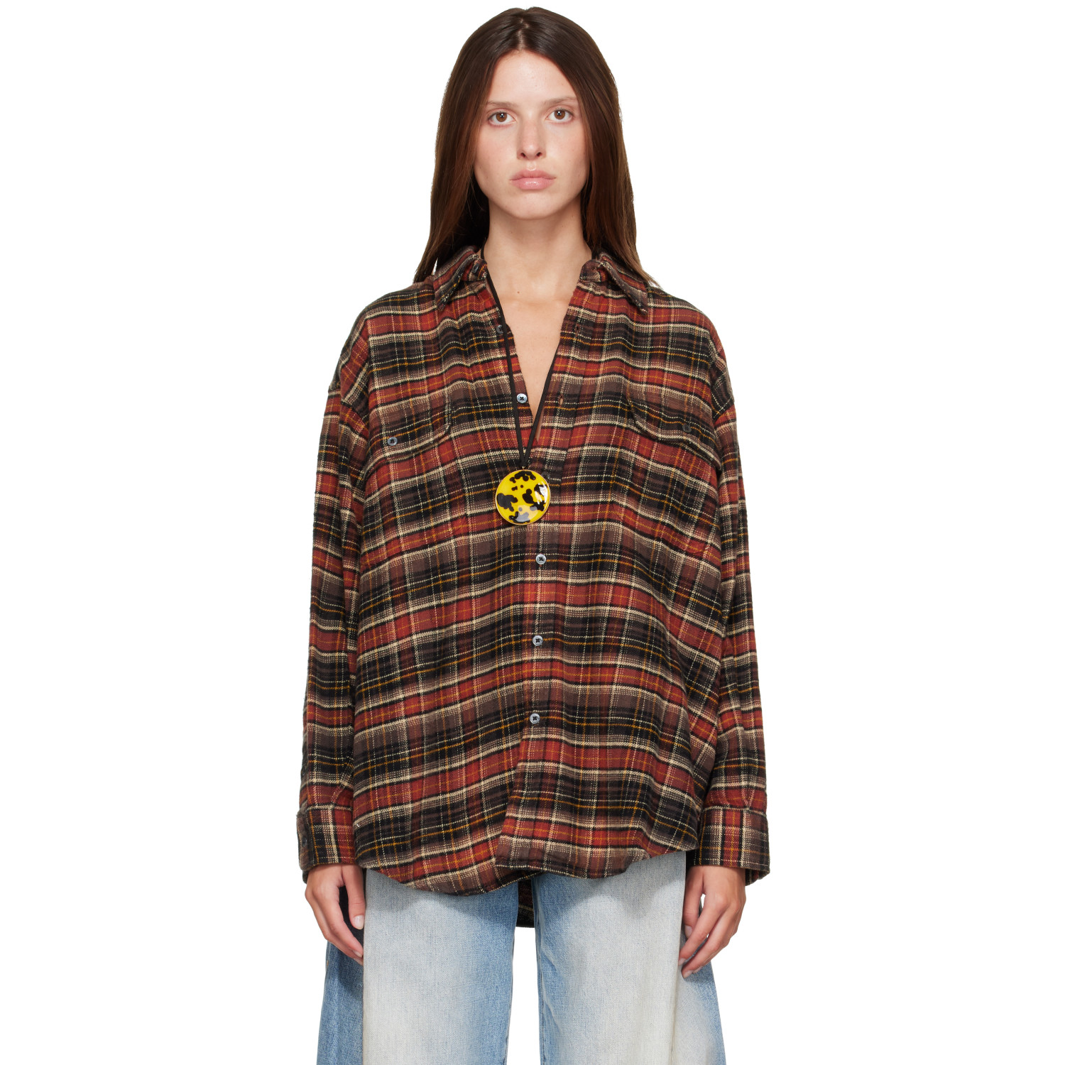 R13 Brown Boyfriend Shirt
