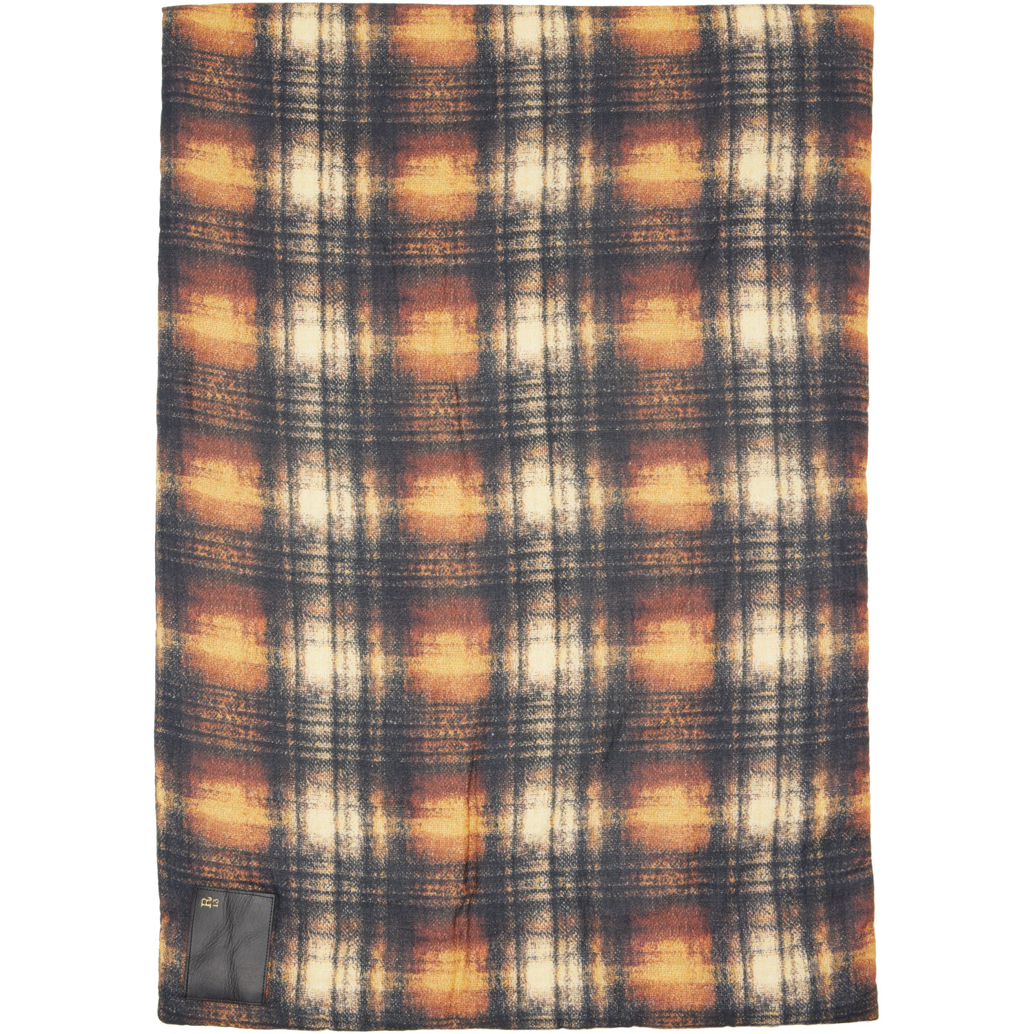 R13 Beige & Black Oversized Padded Scarf