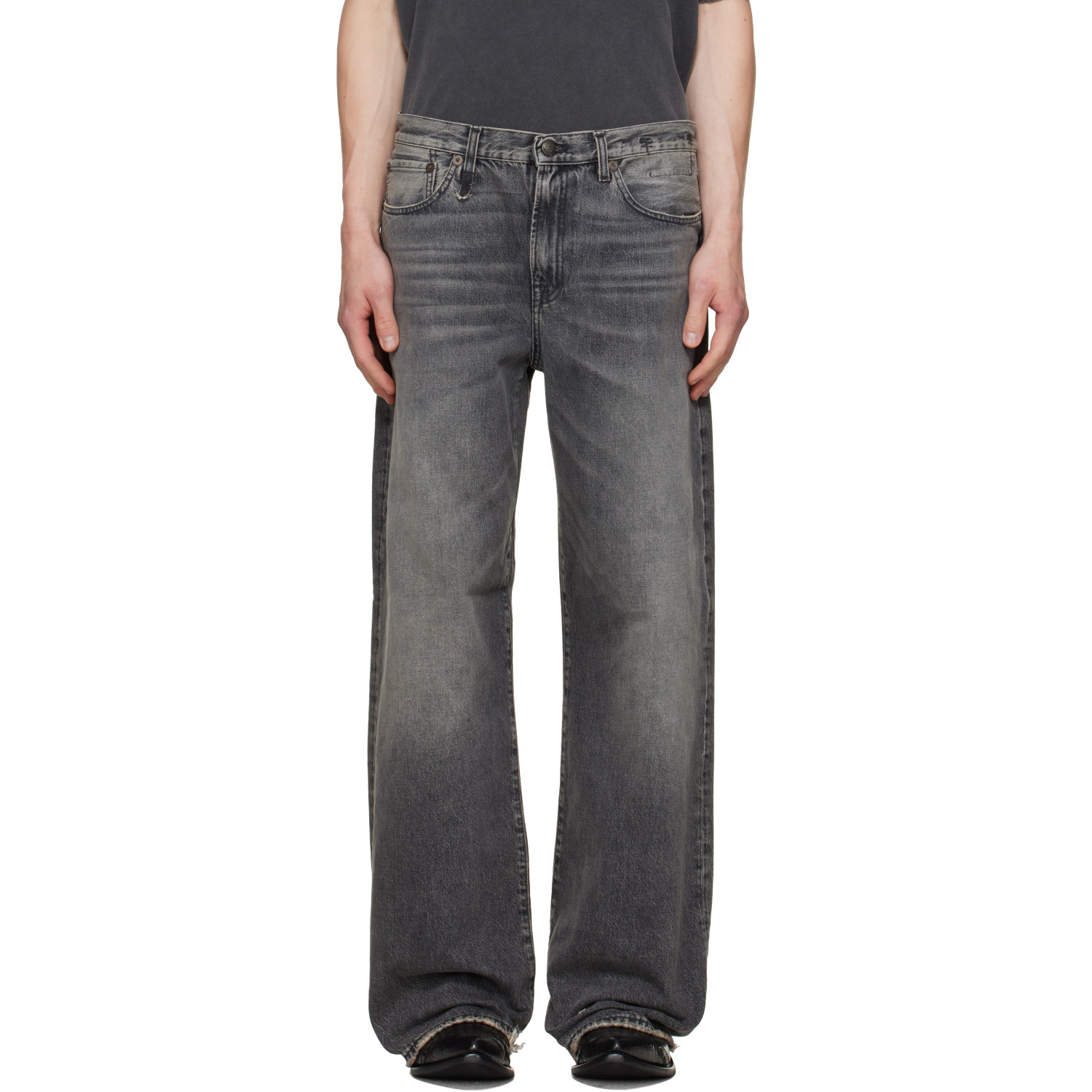 R13 Gray D'Arcy Loose Jeans