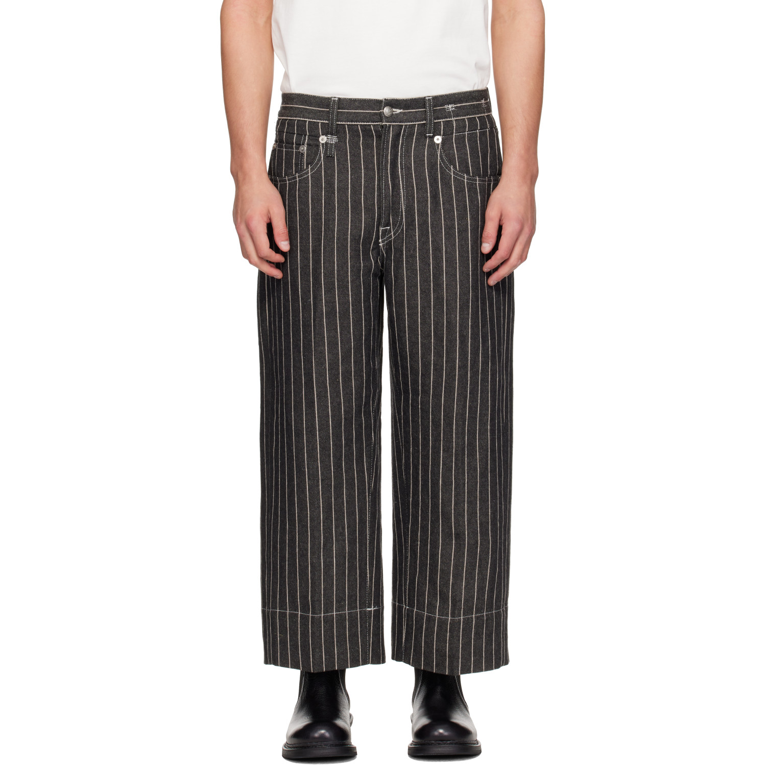 R13 Black Roxanne Linen & Wool Jeans