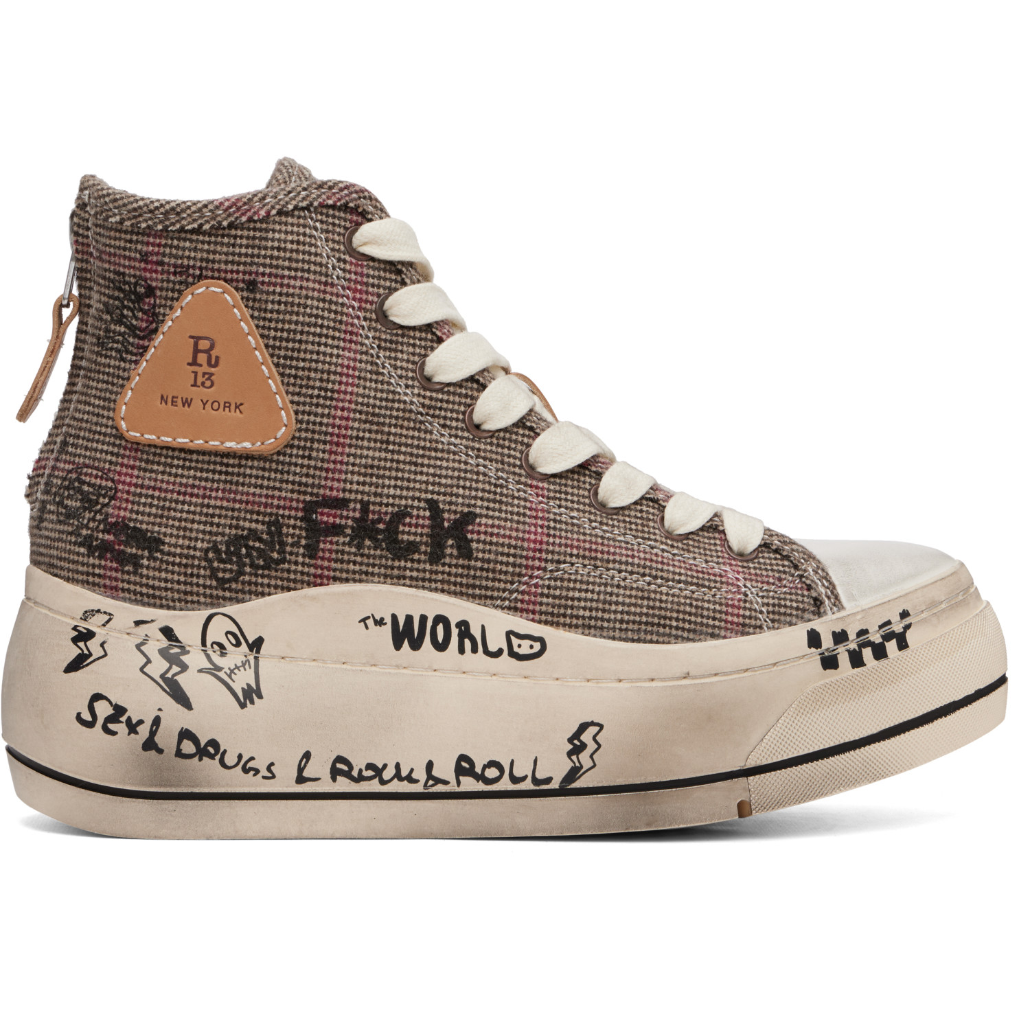 R13 Khaki Kurt High Top Sneakers