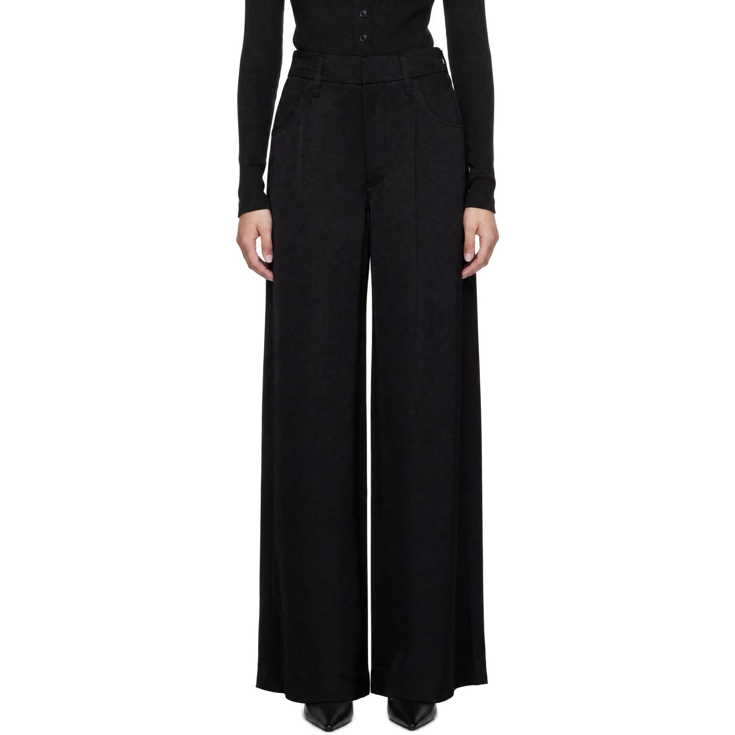 Citizens of Humanity Black Brynn Hammered Satin Trousers