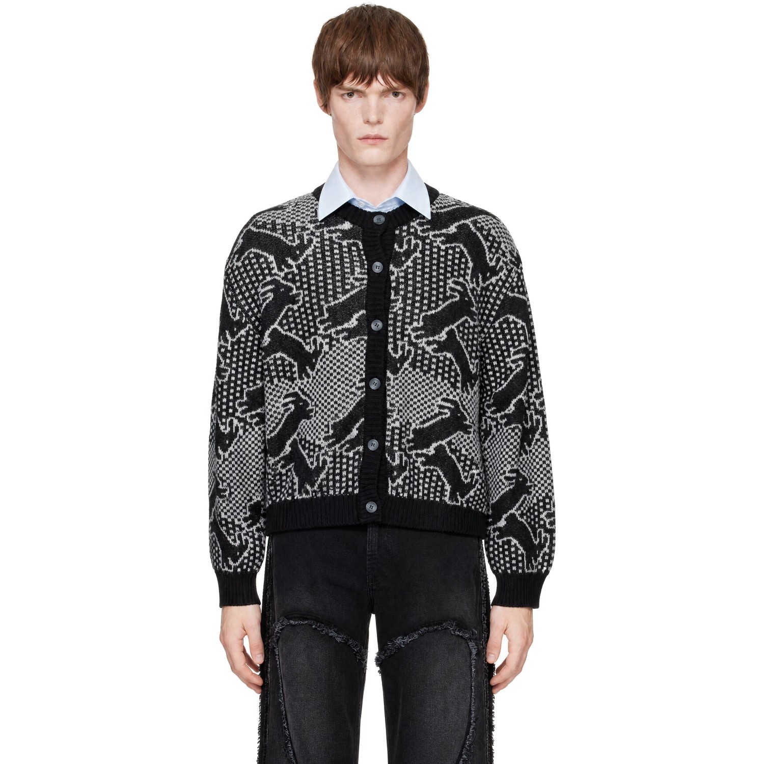 Carne Bollente Gray Night of 1000 Rabbits Cardigan