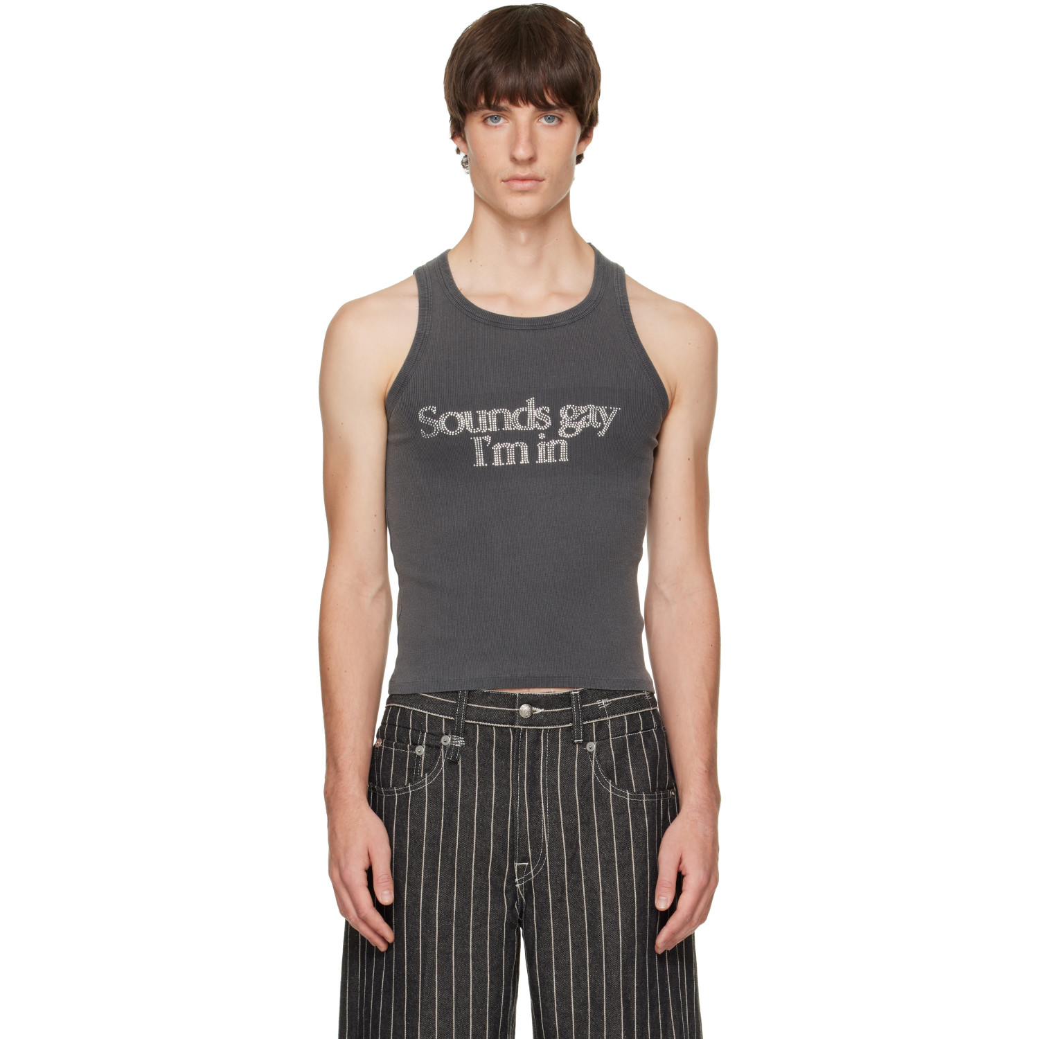 Carne Bollente Gray 'Sounds Gay I'm Stoned' Tank Top