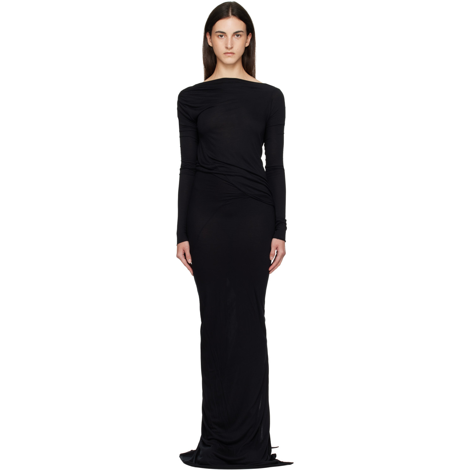 Rick Owens Lilies Black Tower LS Shailee Maxi Dress