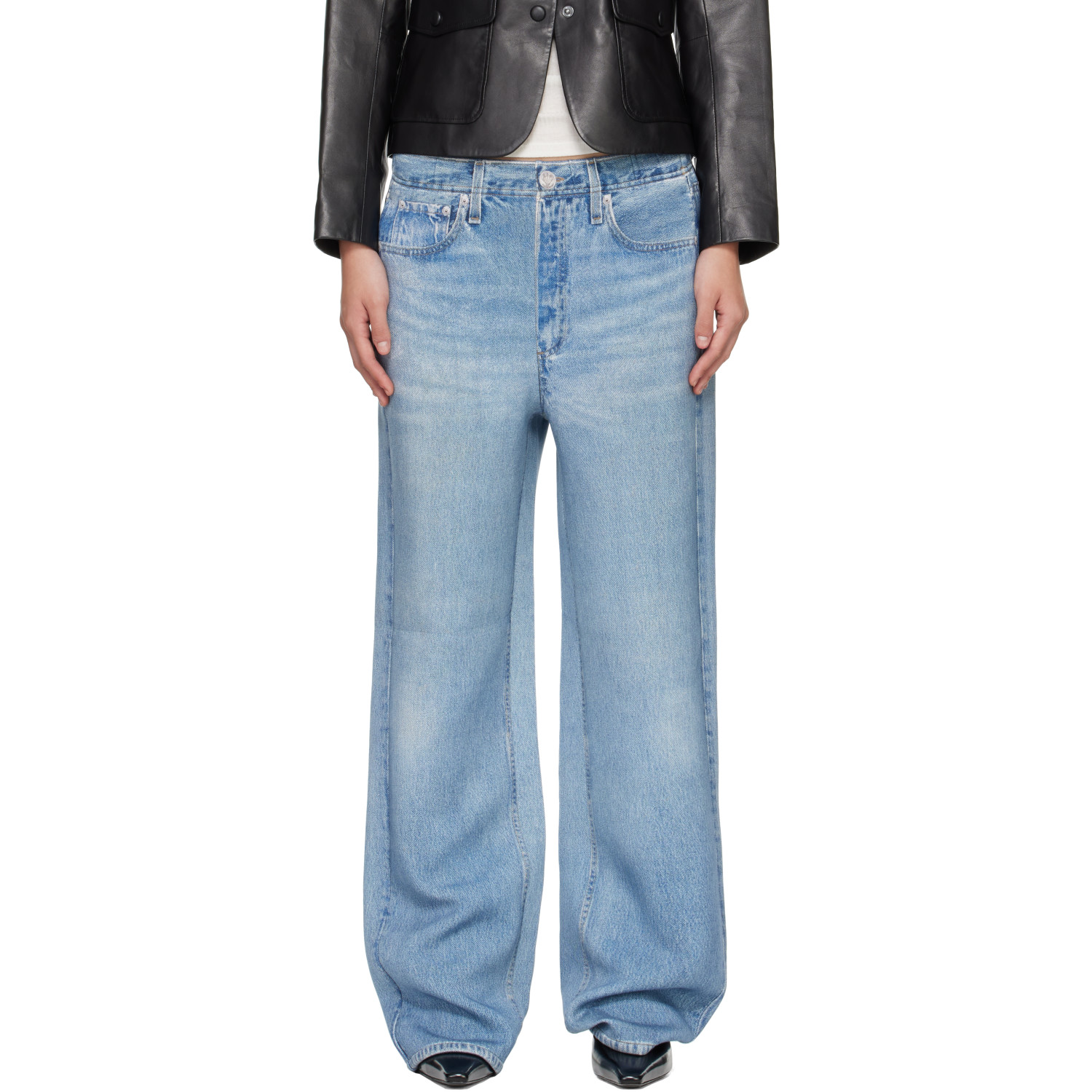 Rag & Bone Blue Miramar Mallow Wide Leg Trousers In Astor