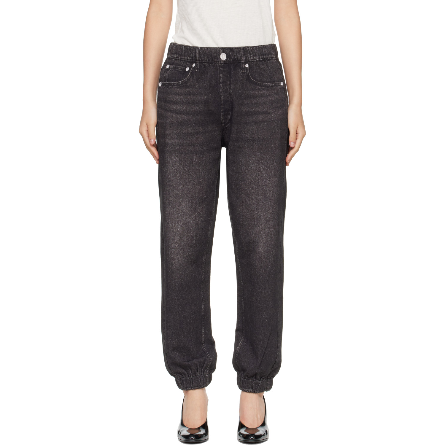 Rag & Bone Black Miramar Terry Jogger Trousers In Fablk