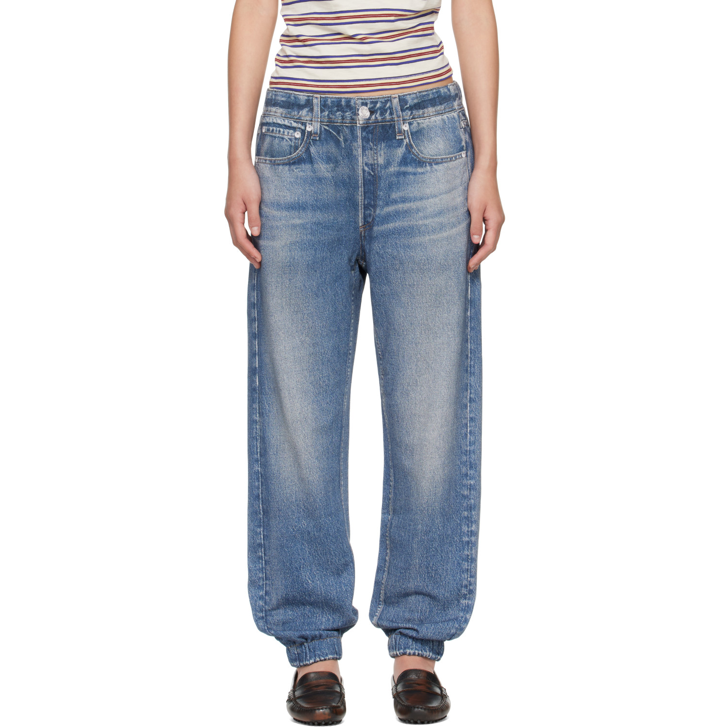 Rag & Bone Blue Miramar Terry Jogger Trousers In Lkewd