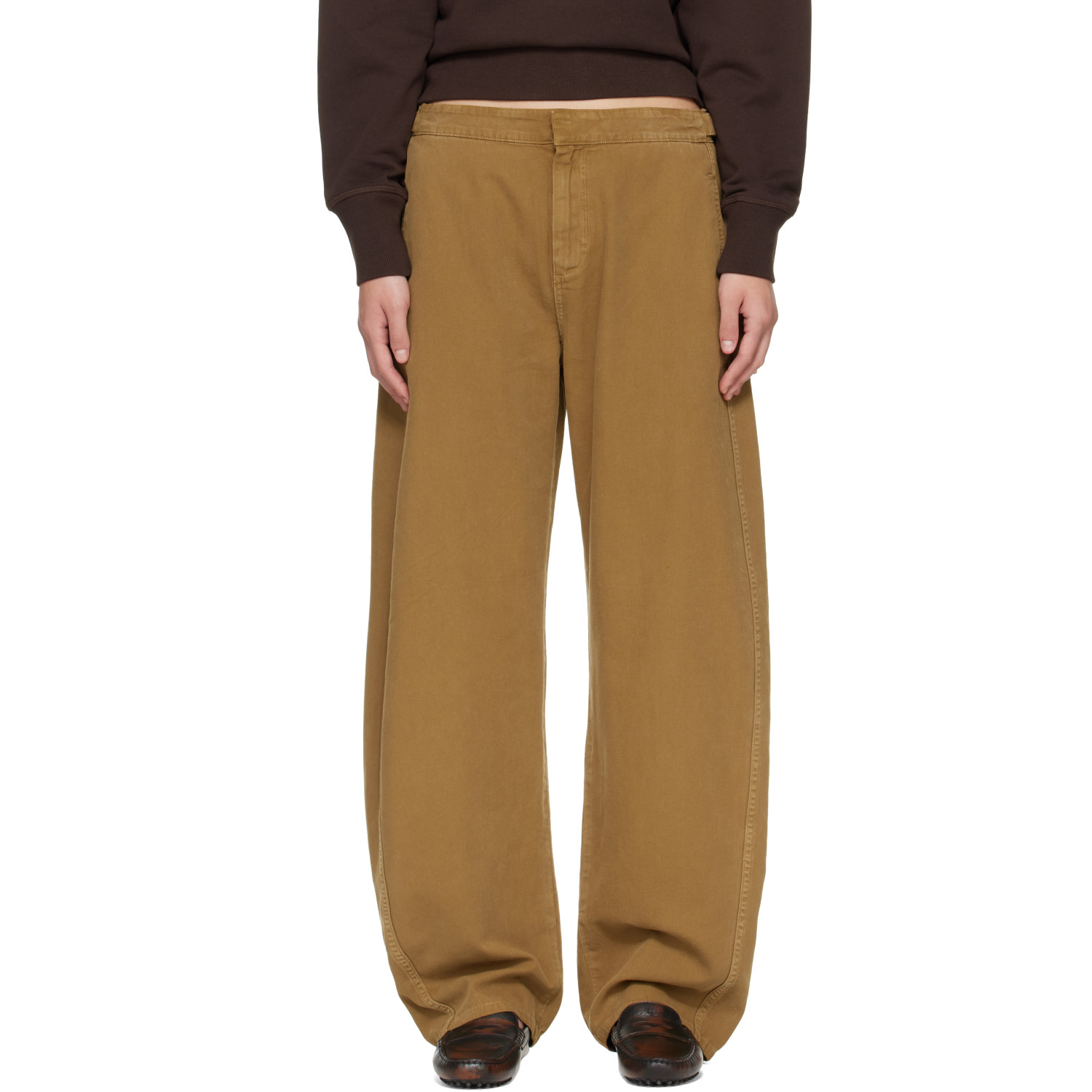 Rag & Bone Khaki Vito Canvas Trousers In Gold