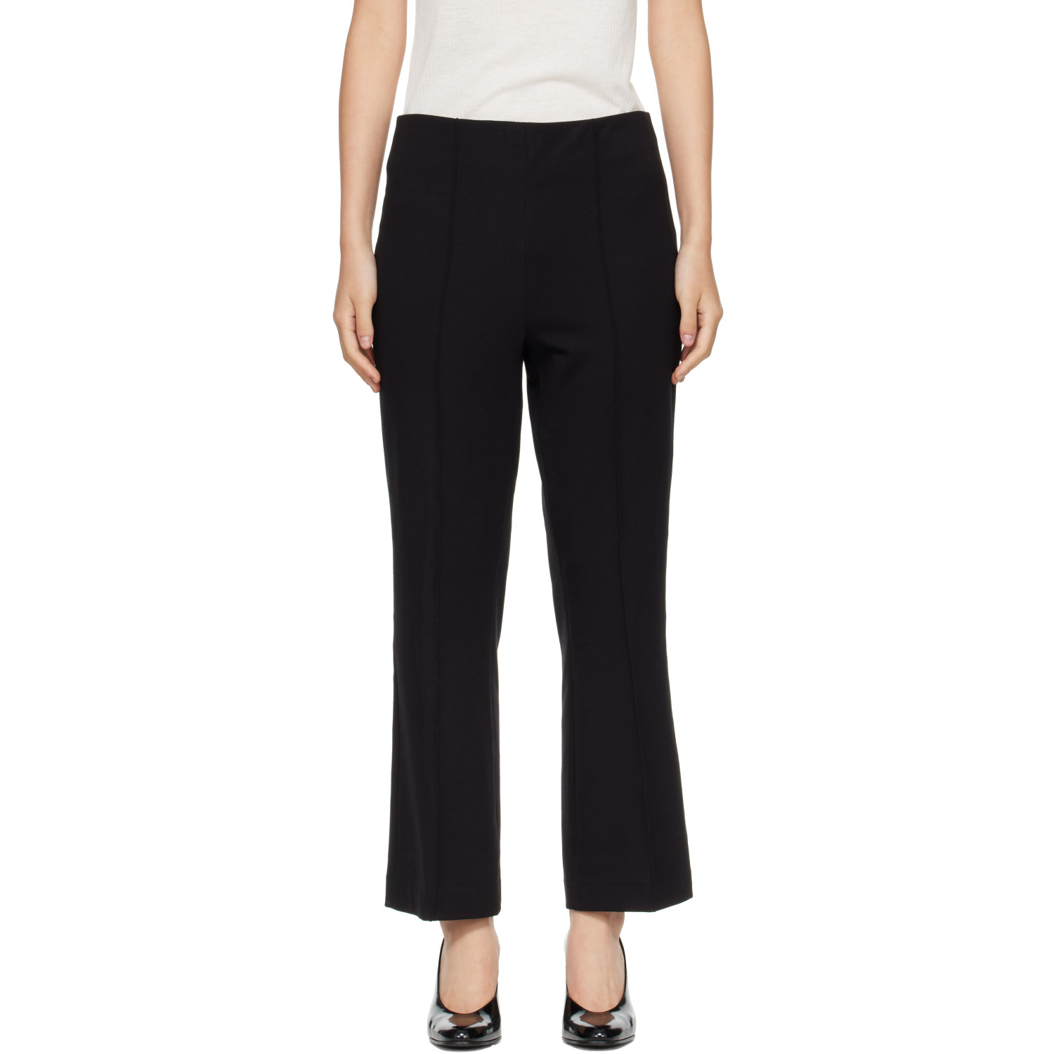 Rag & Bone Black Irina Ponte Kick Flare Trousers