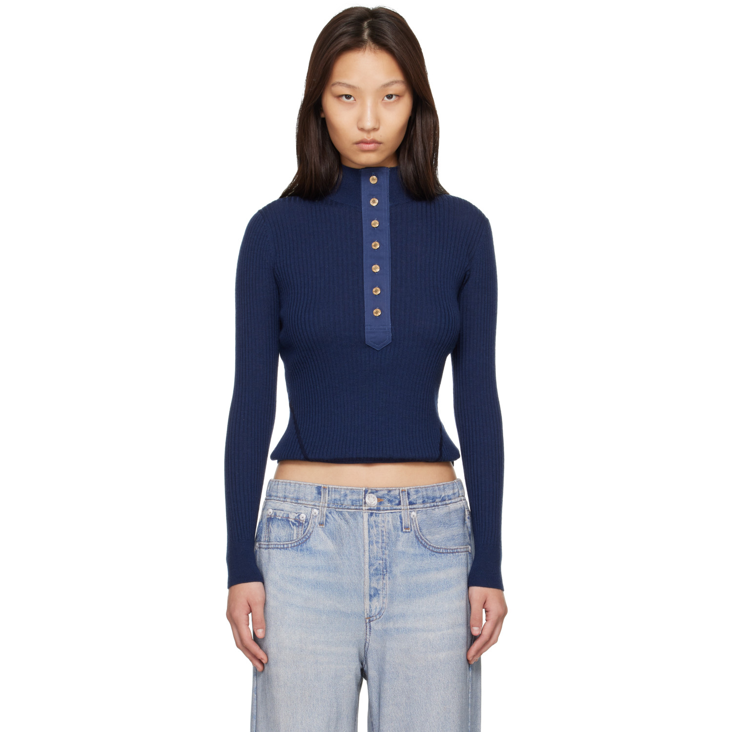 rag & bone Navy Lucy Merino Wool Henley