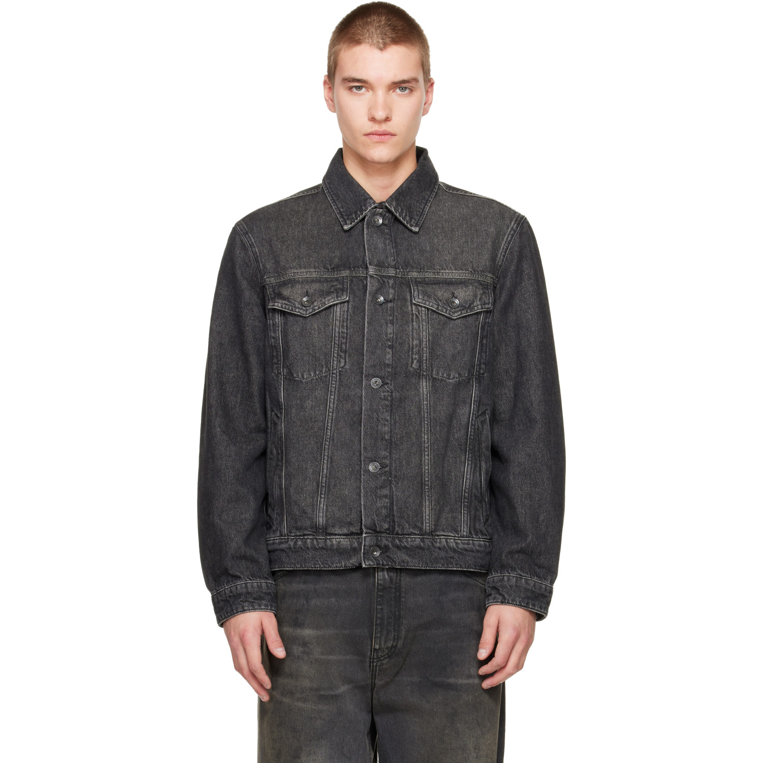 rag & bone Black rb 3 Trucker Denim Jacket