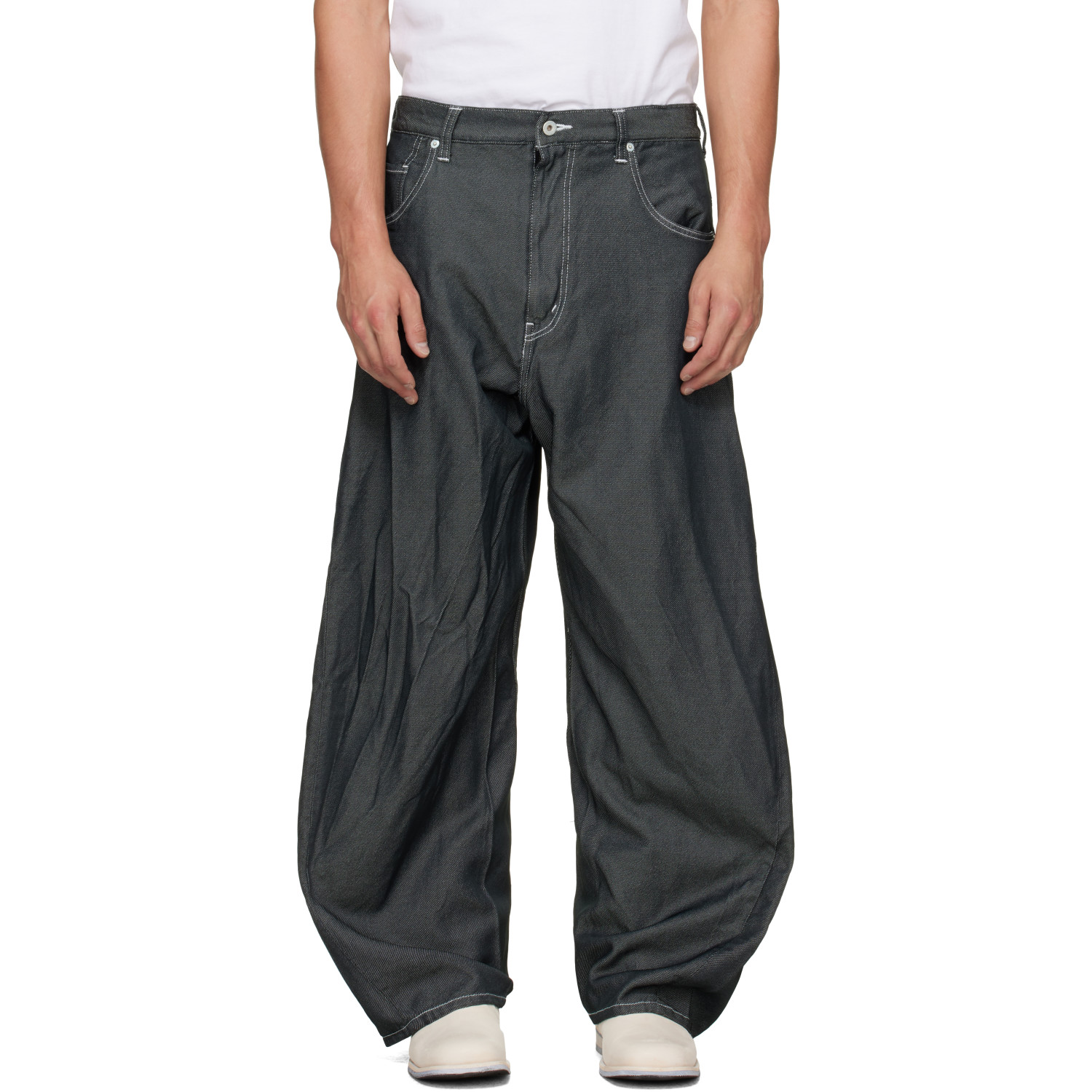 Comme des Garçons Homme Gray Polyester Serge Jeans