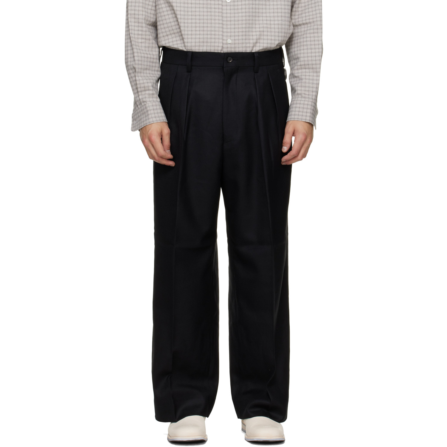 Comme des Garçons Homme Black Wool Serge Trousers