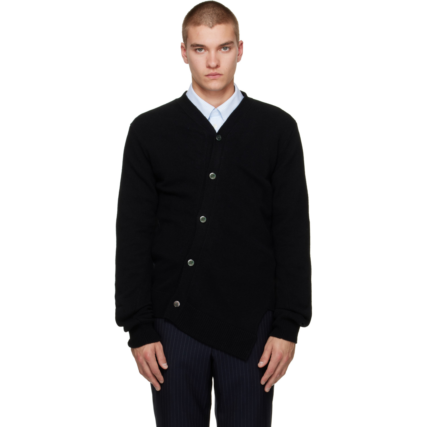 Comme des Garçons Homme Deux Black Wool Cardigan