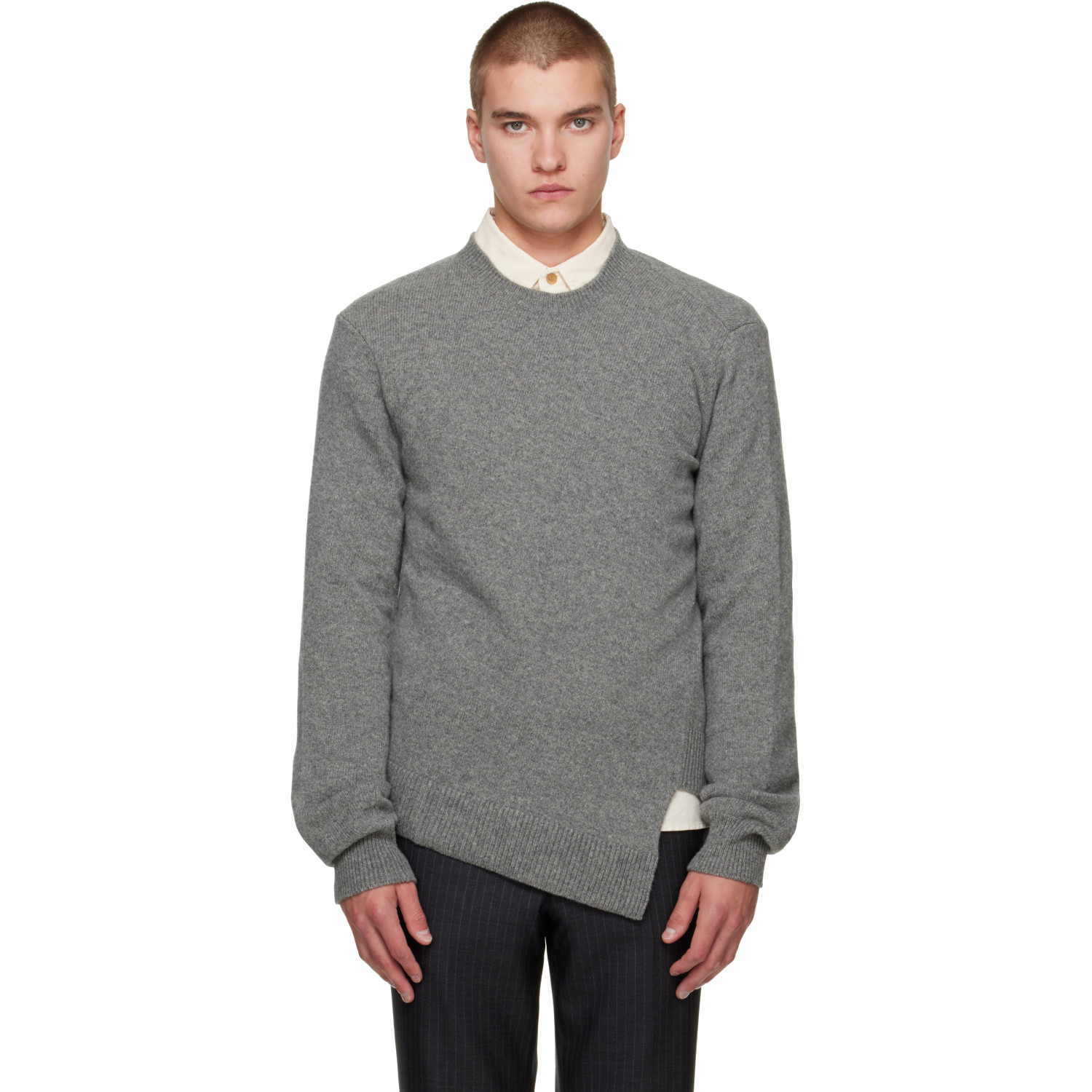 Comme des Garçons Homme Deux Gray Wool Sweater