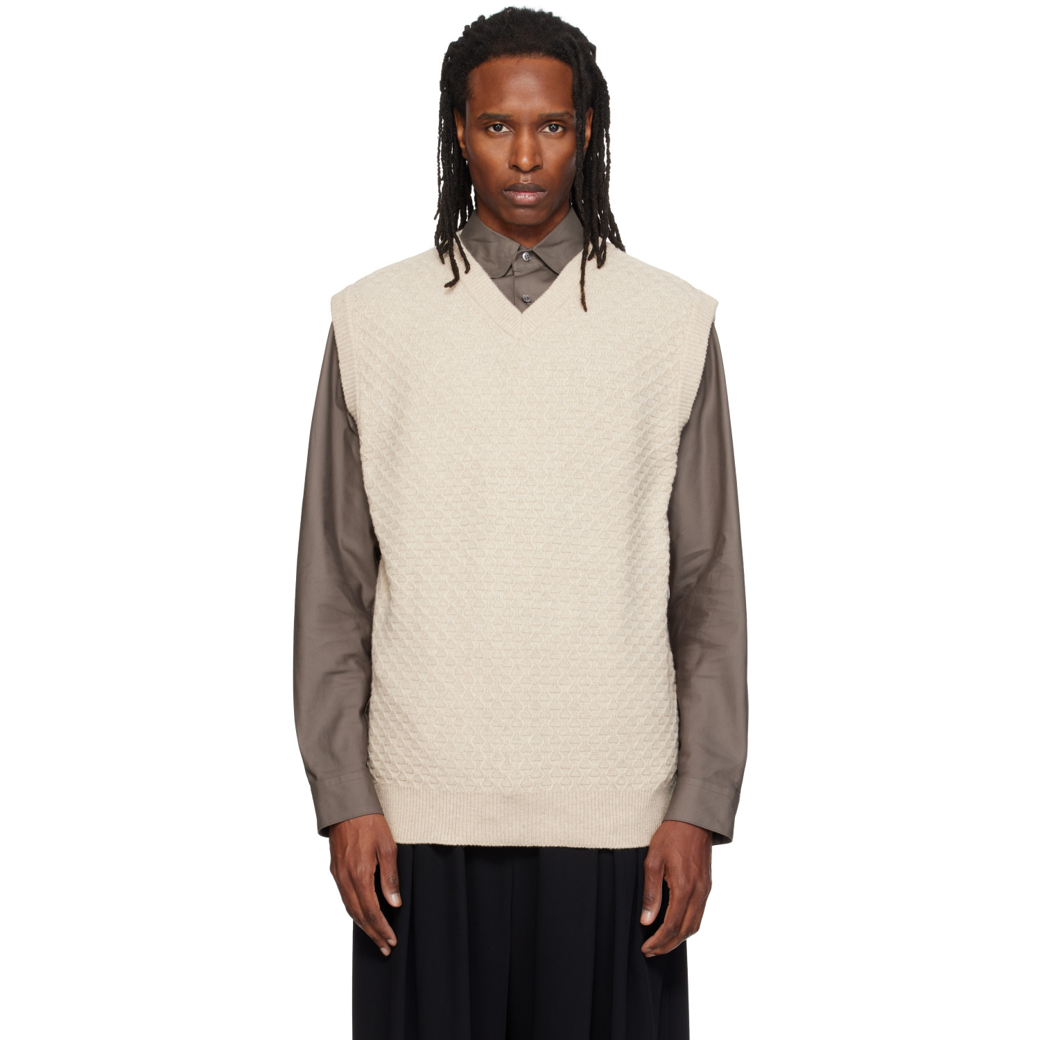 SOSHIOTSUKI Off-White Knit Vest