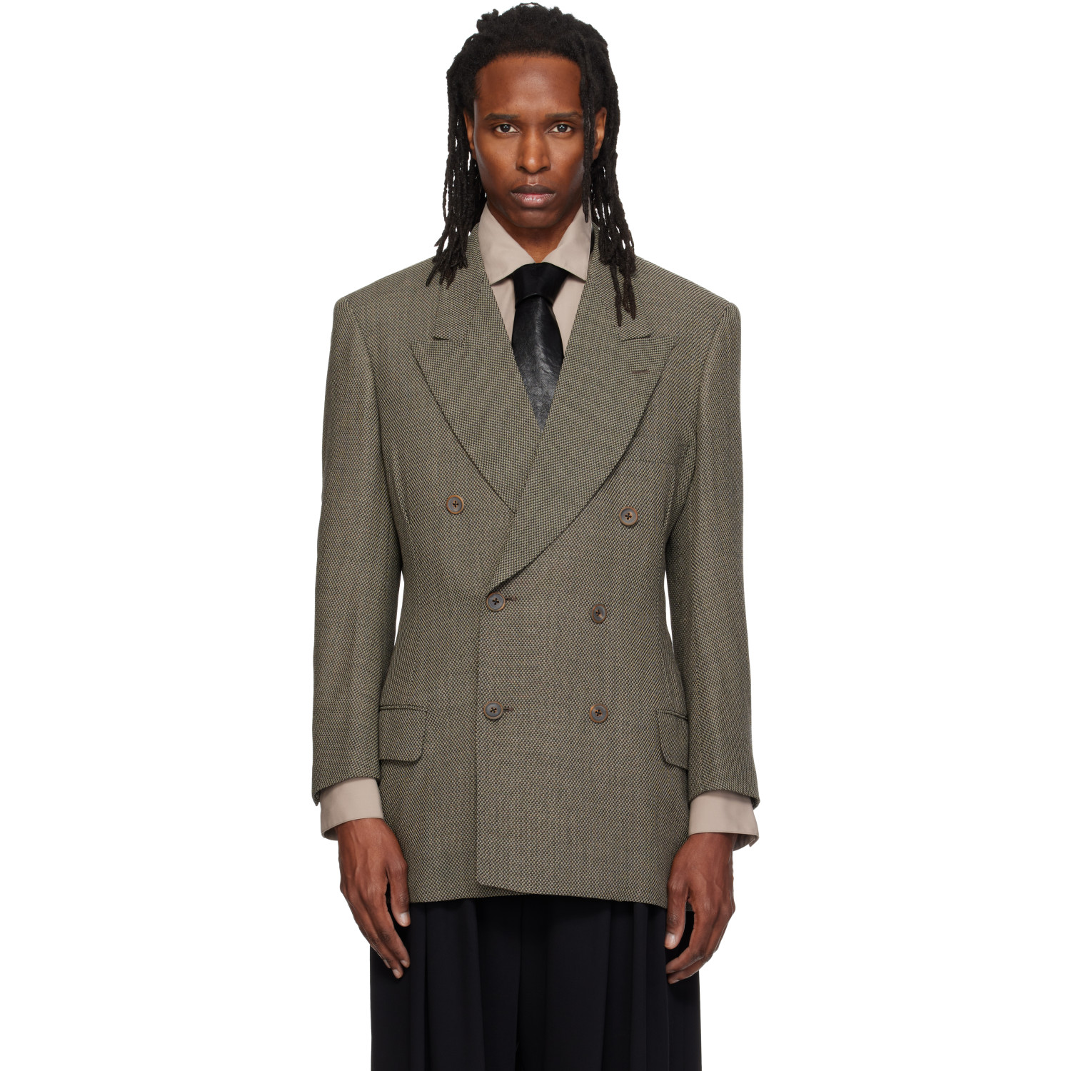 SOSHIOTSUKI Gray 80s Classic 6B Shaped Blazer