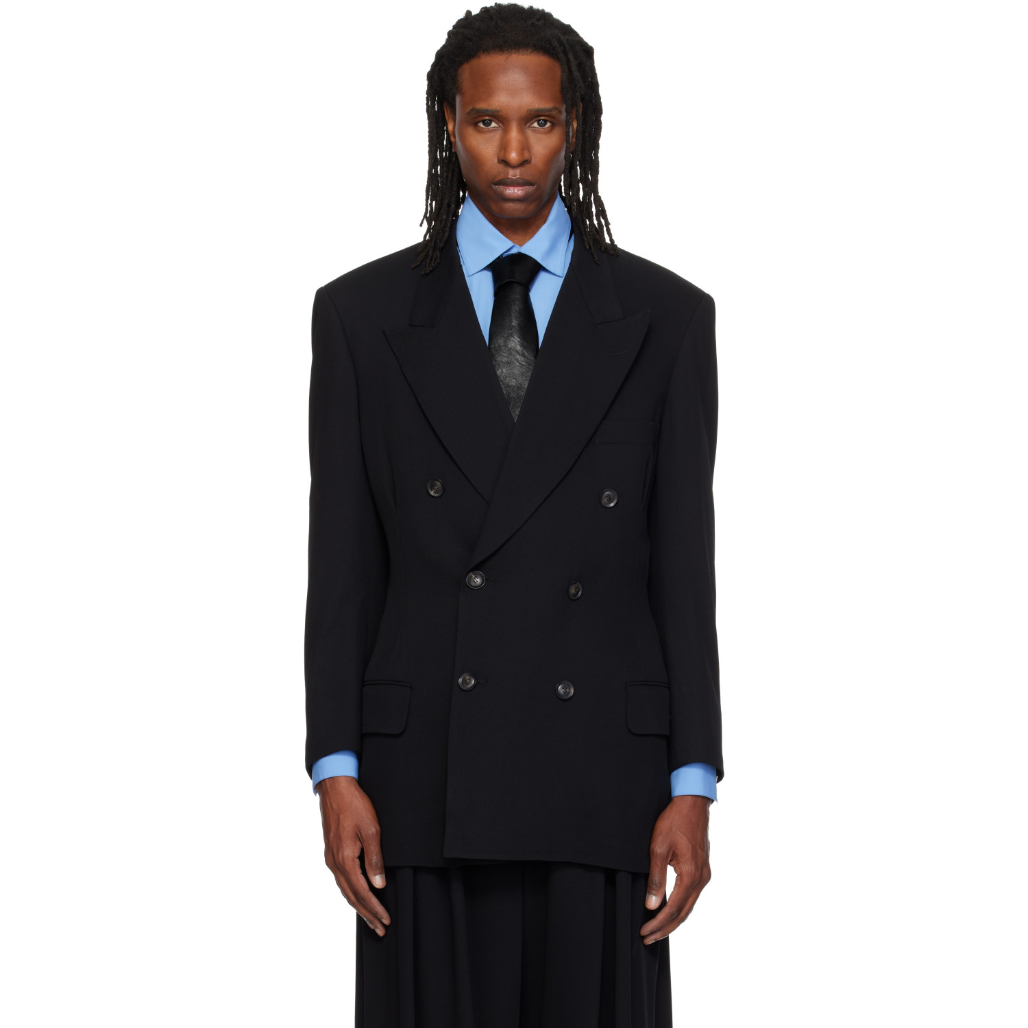 SOSHIOTSUKI Black 80s Classic 6B Shaped Blazer