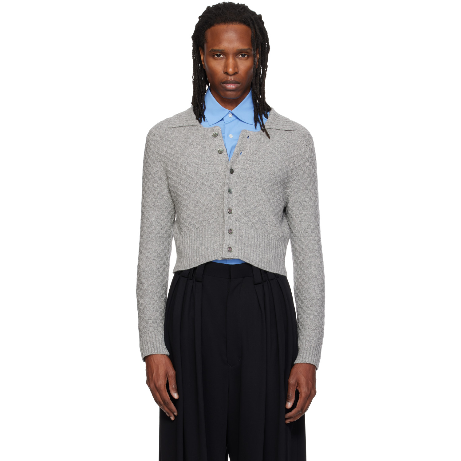 SOSHIOTSUKI Gray Short Knit Cardigan