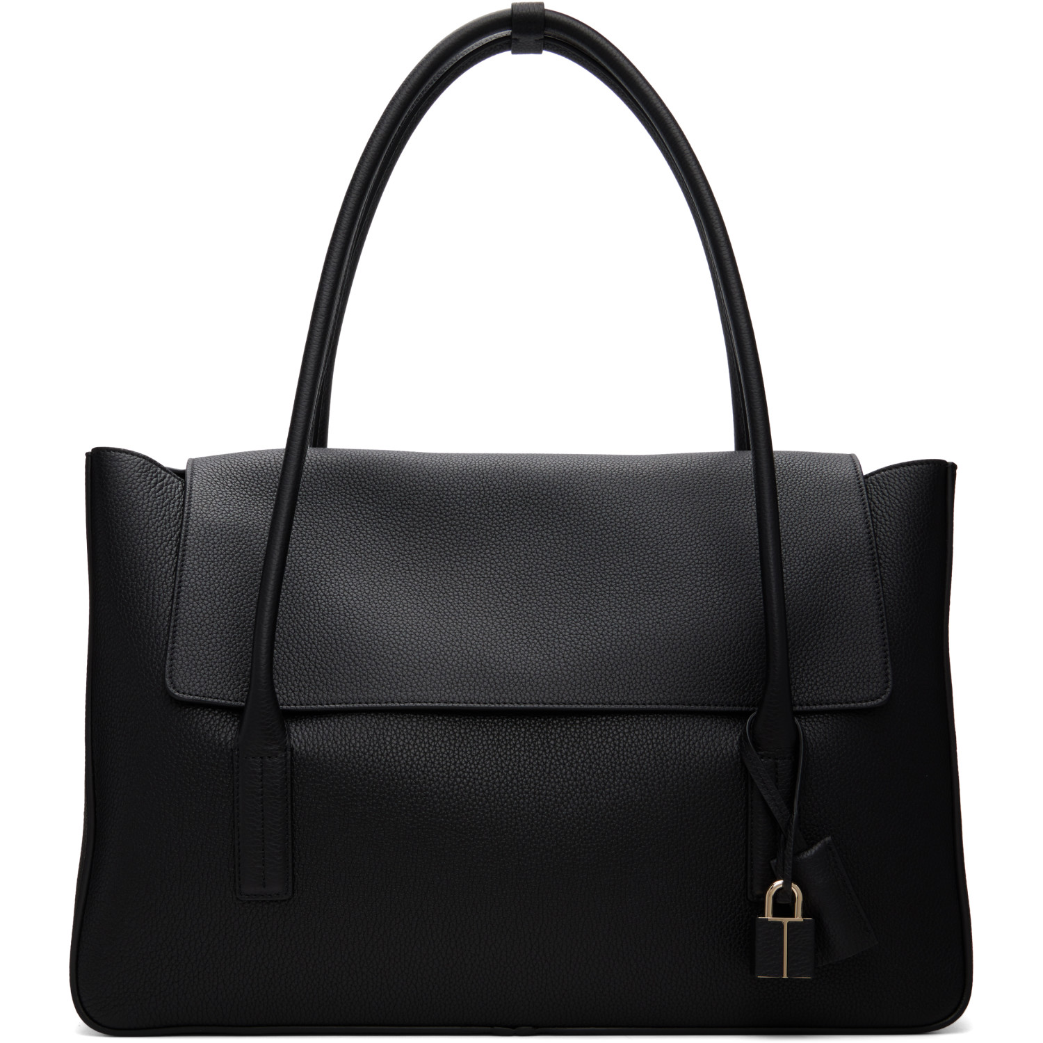 TOM FORD Black Grain Leather Eclipse Large Shoulder Bag