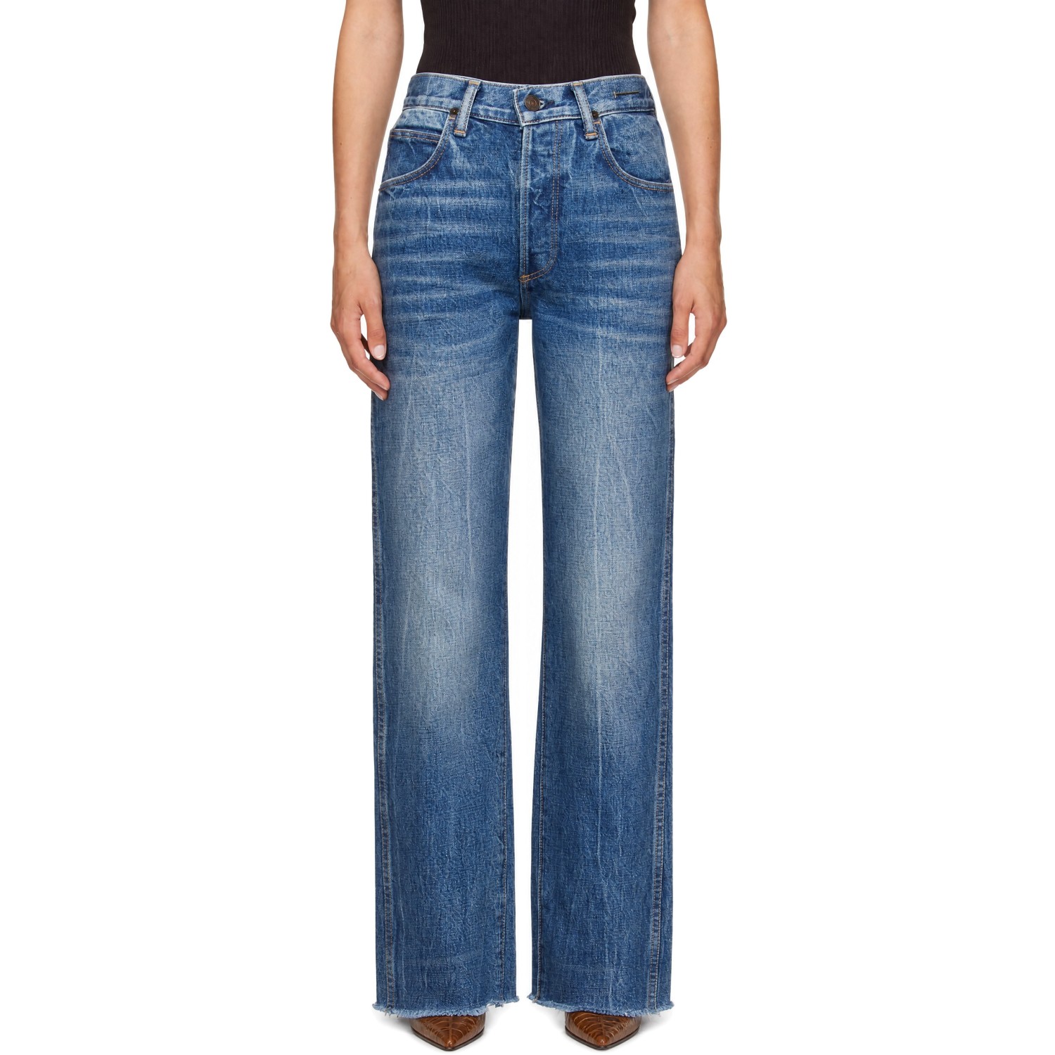 TOM FORD Blue Stonewashed Denim Melanie Straight Jeans