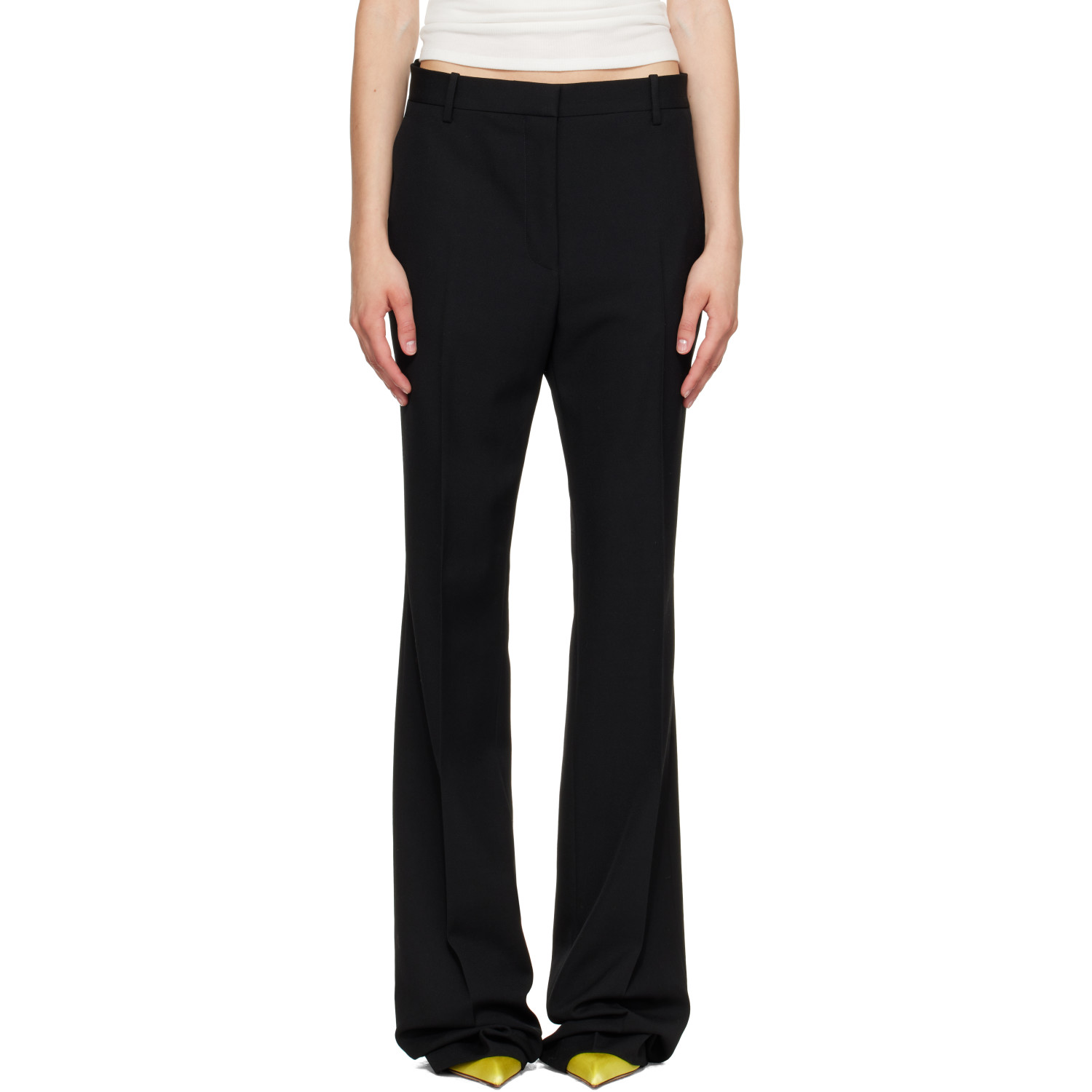 TOM FORD Black Sharp Tailored Straight Boyfriend Trousers