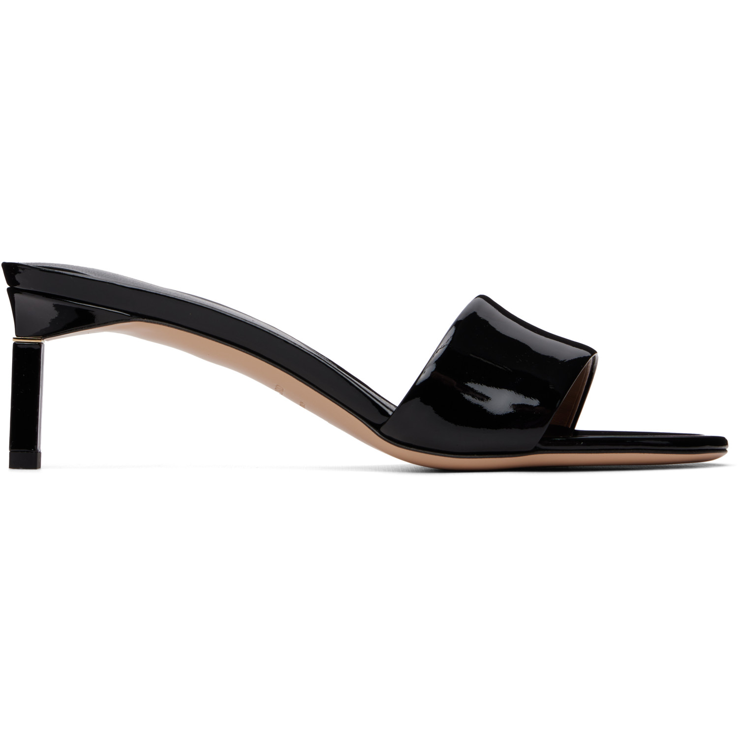 TOM FORD Black Patent Leather Mule Heeled Sandals