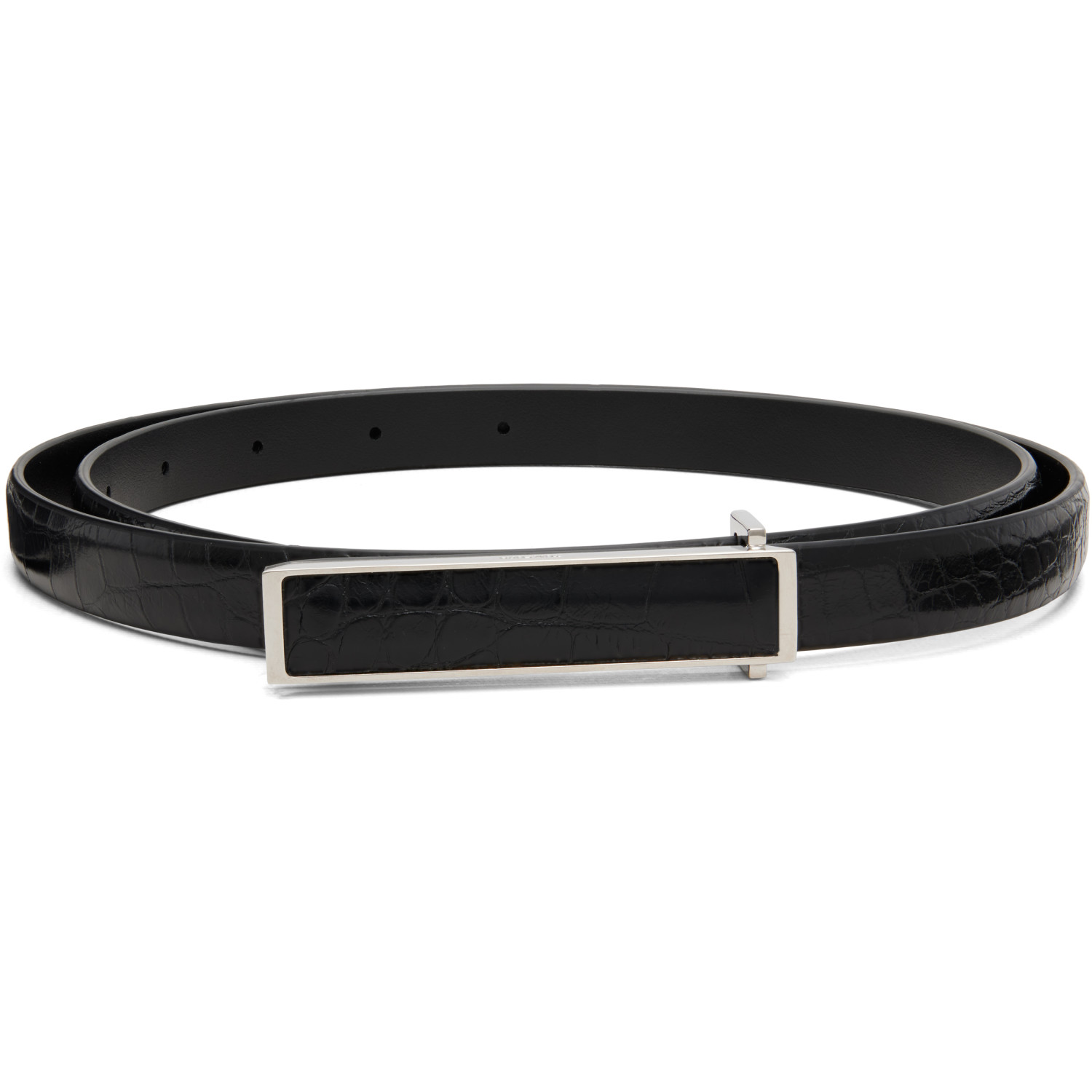 TOM FORD Black Soft Printed Croc Leather Insert Belt