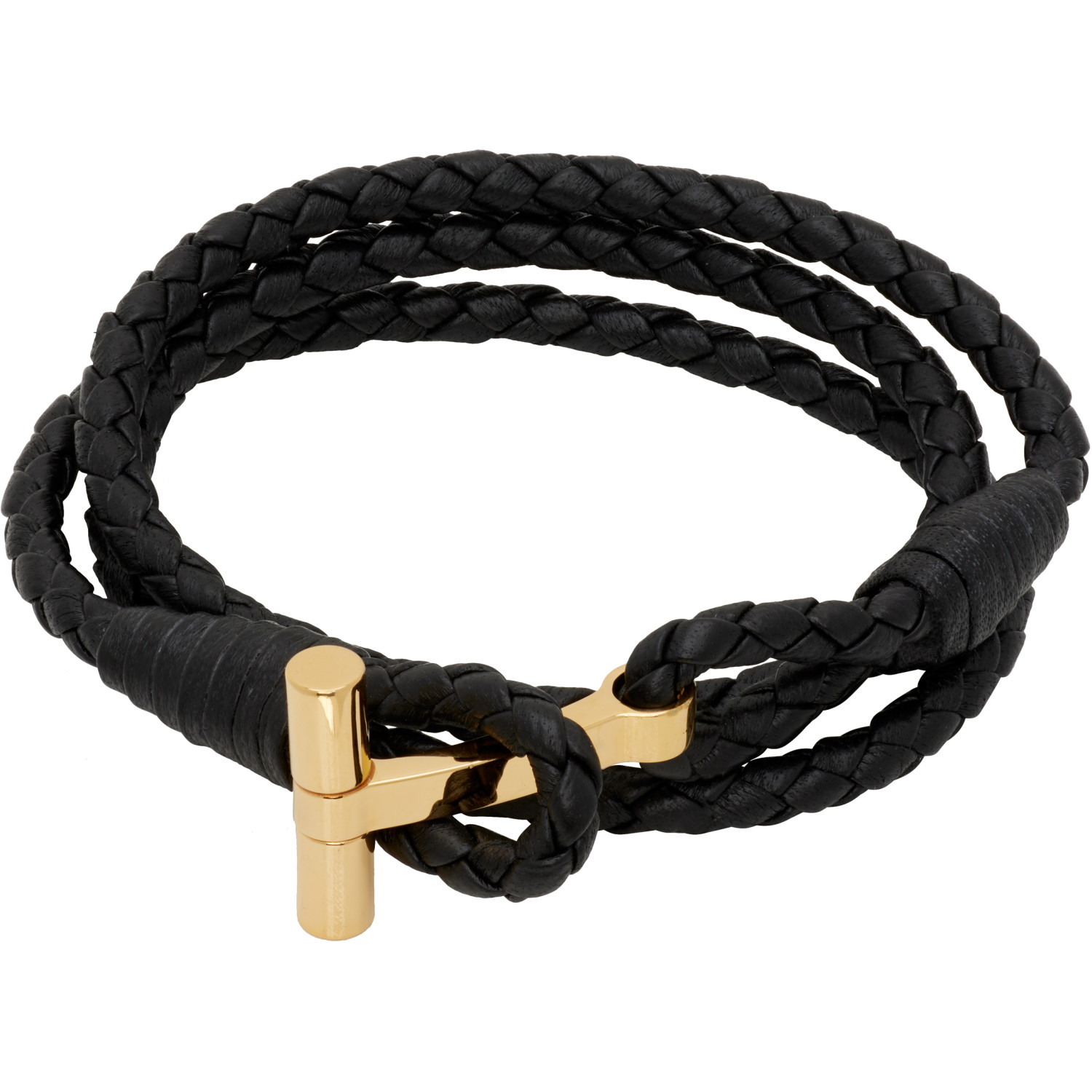 TOM FORD Braided Leather T Bracelet