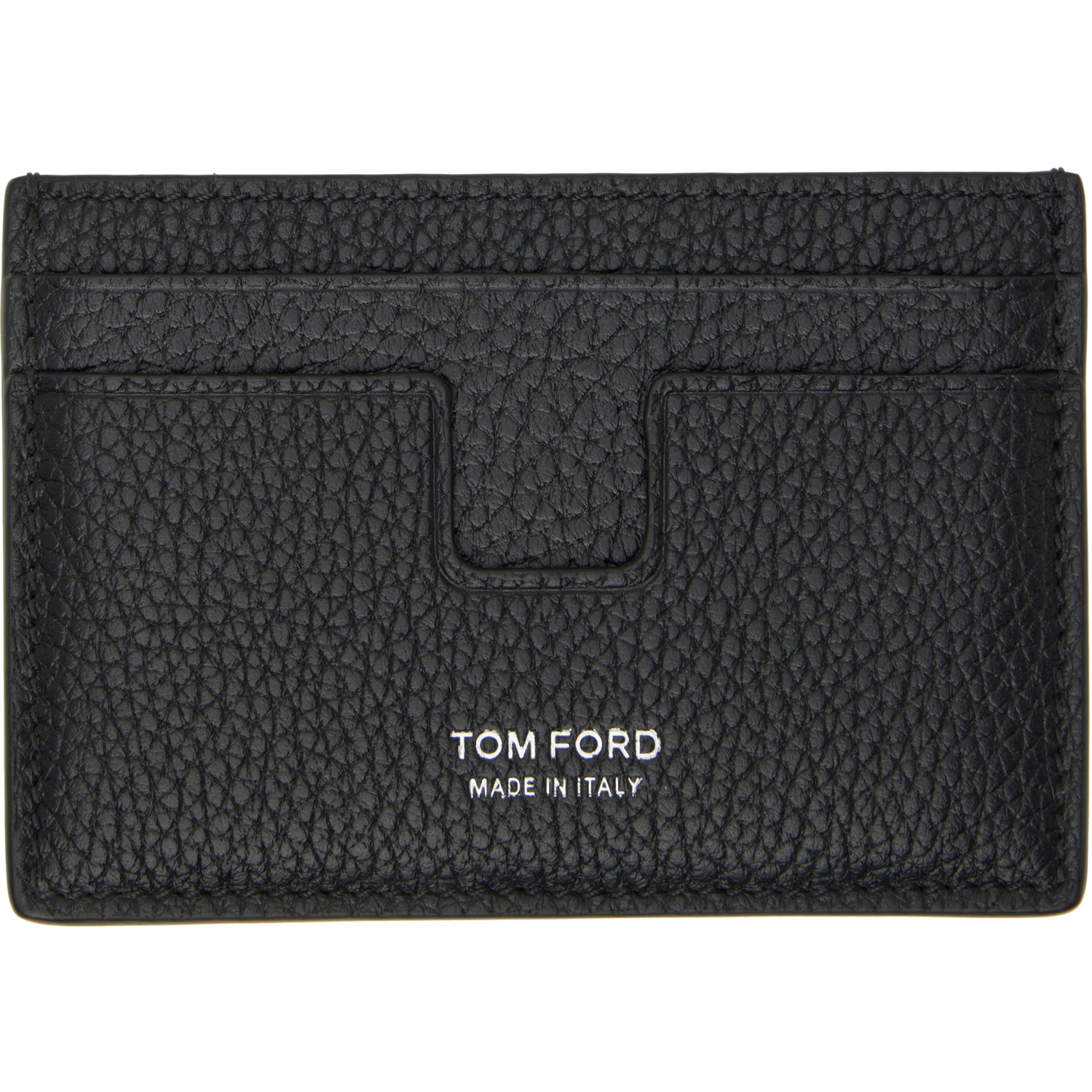 TOM FORD Black Grain Leather Classic Card Holder