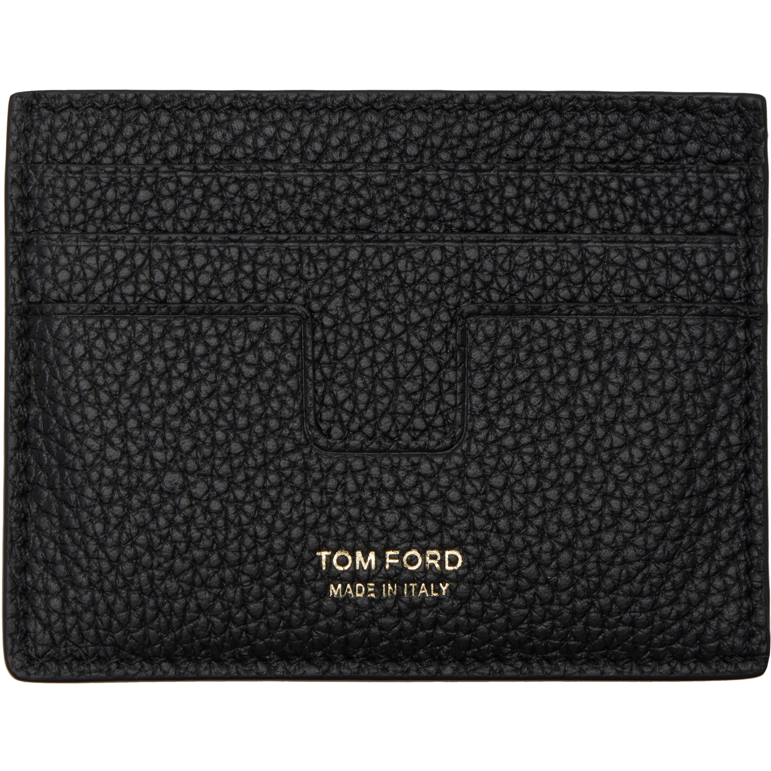 TOM FORD Black Grain Leather Classic Card Holder