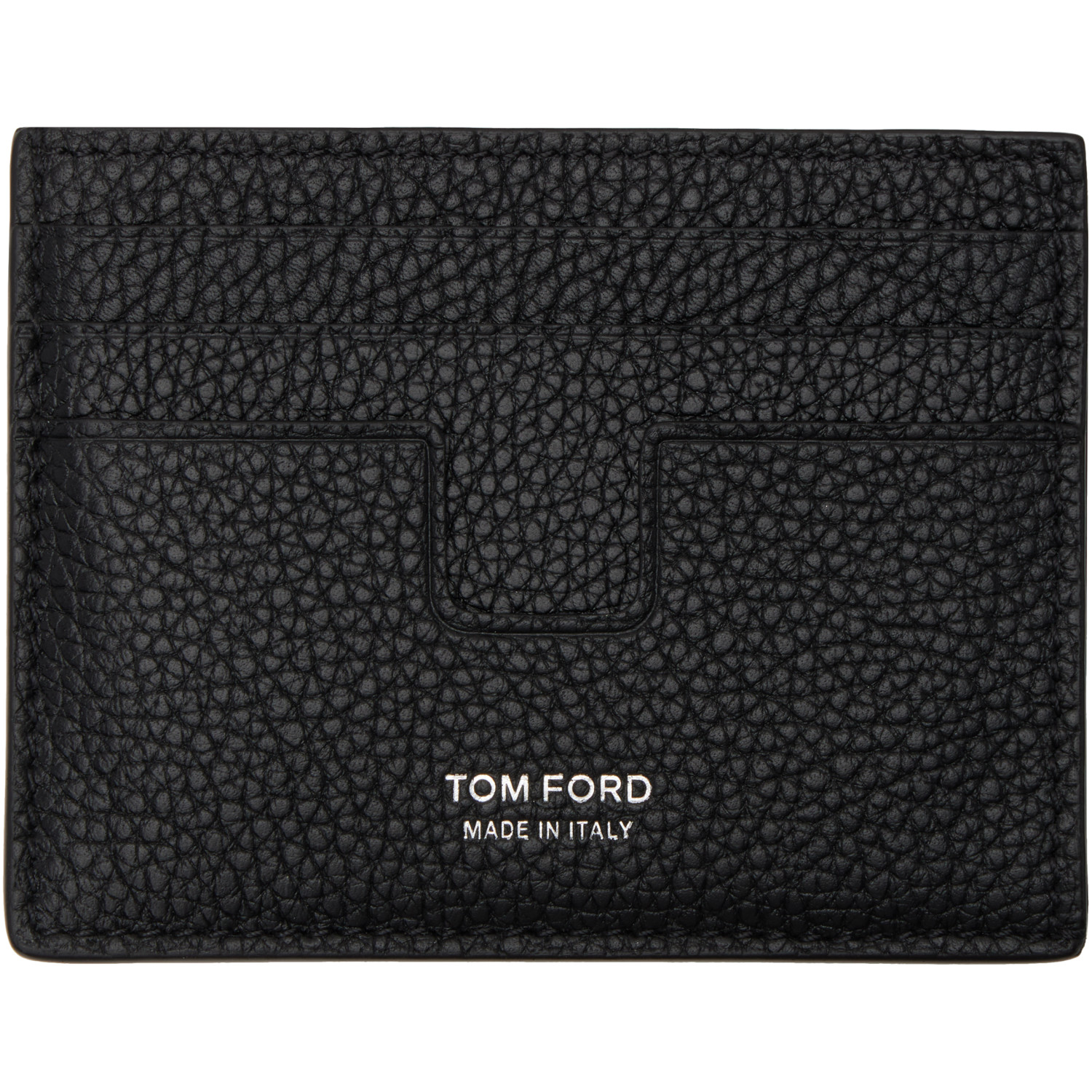 TOM FORD Black Grain Leather Classic Card Holder